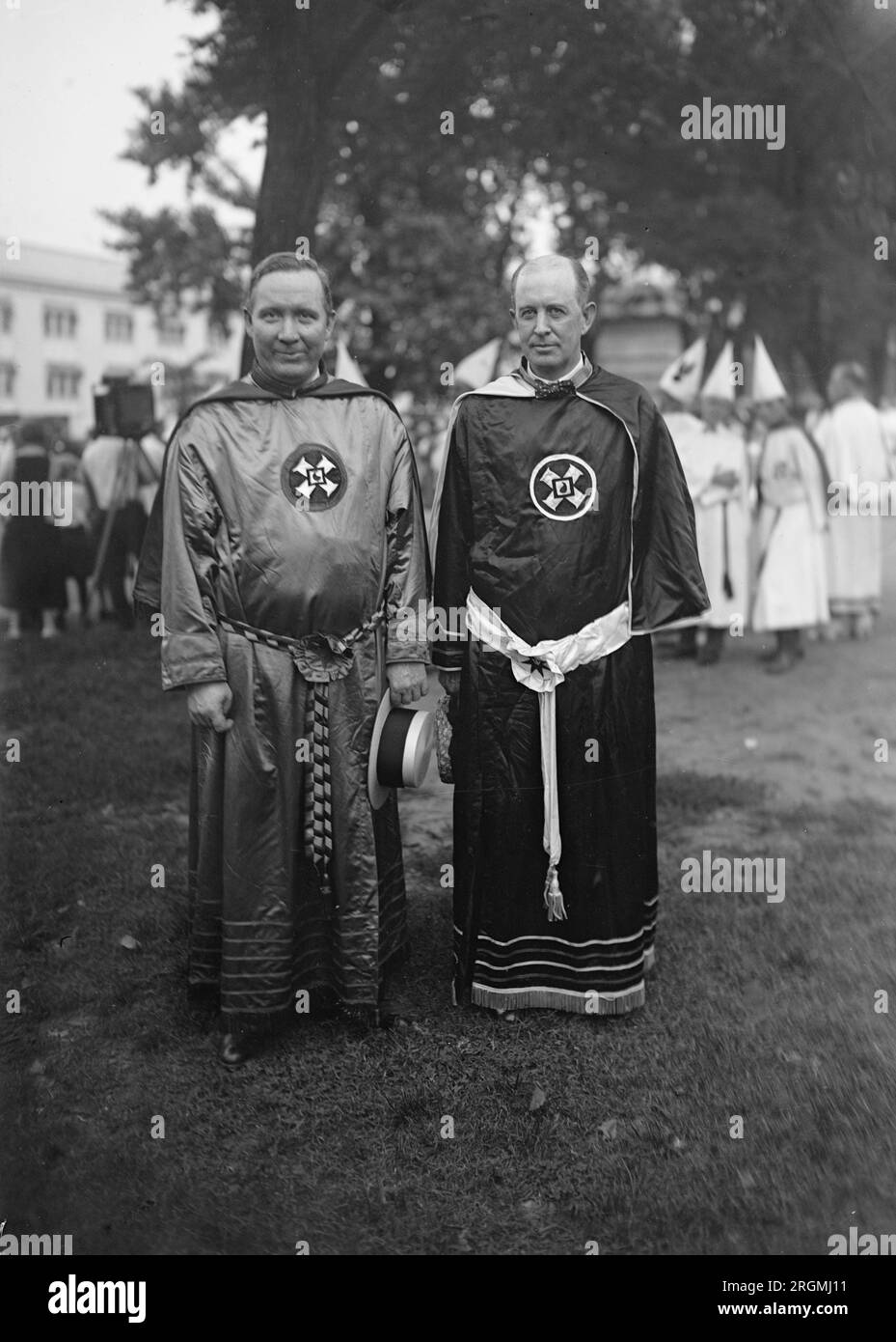 Hiram Wesley Evans, magicien impérial du Ku Klux Klan et du Grand Dragon du Kansas Charles H. McBrayer ca. Août 1925 Banque D'Images