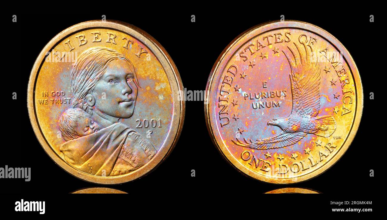 2001 Sacagawea pièce d'un dollar Banque D'Images