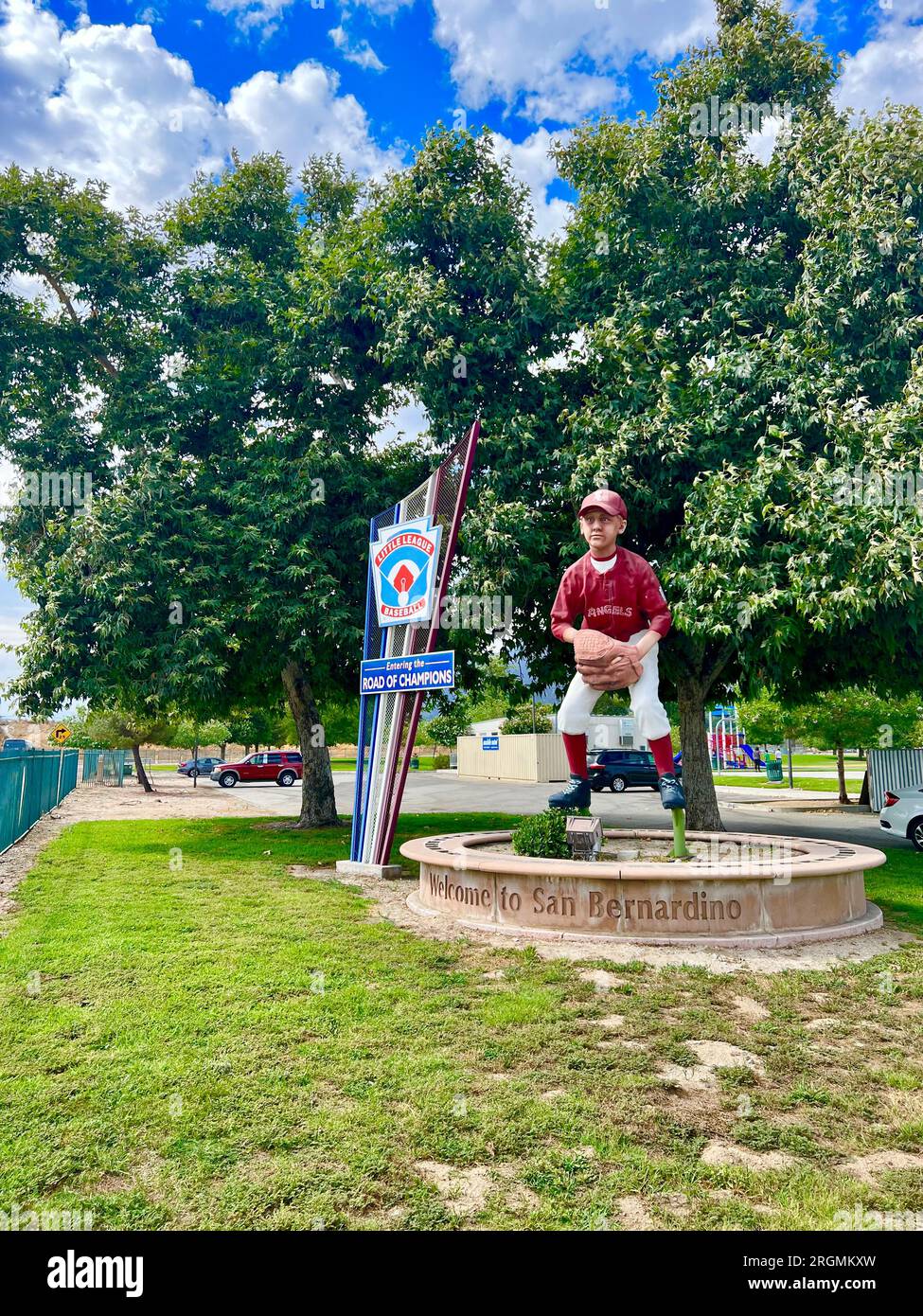 Panneau du parc de la région de l'Ouest Little League. Banque D'Images