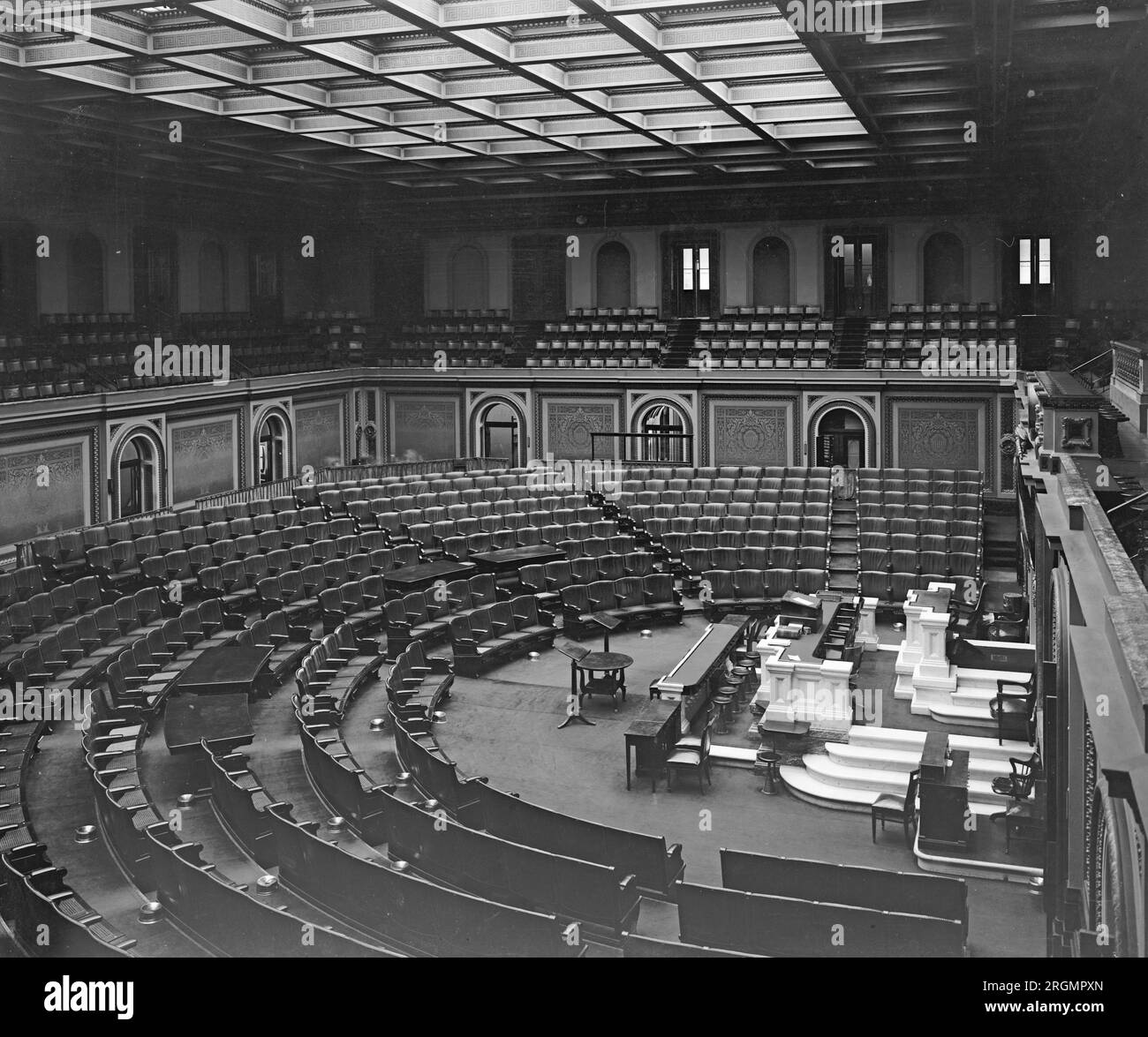 Intérieur de la Chambre des représentants vide ca. 1910-1926 Banque D'Images