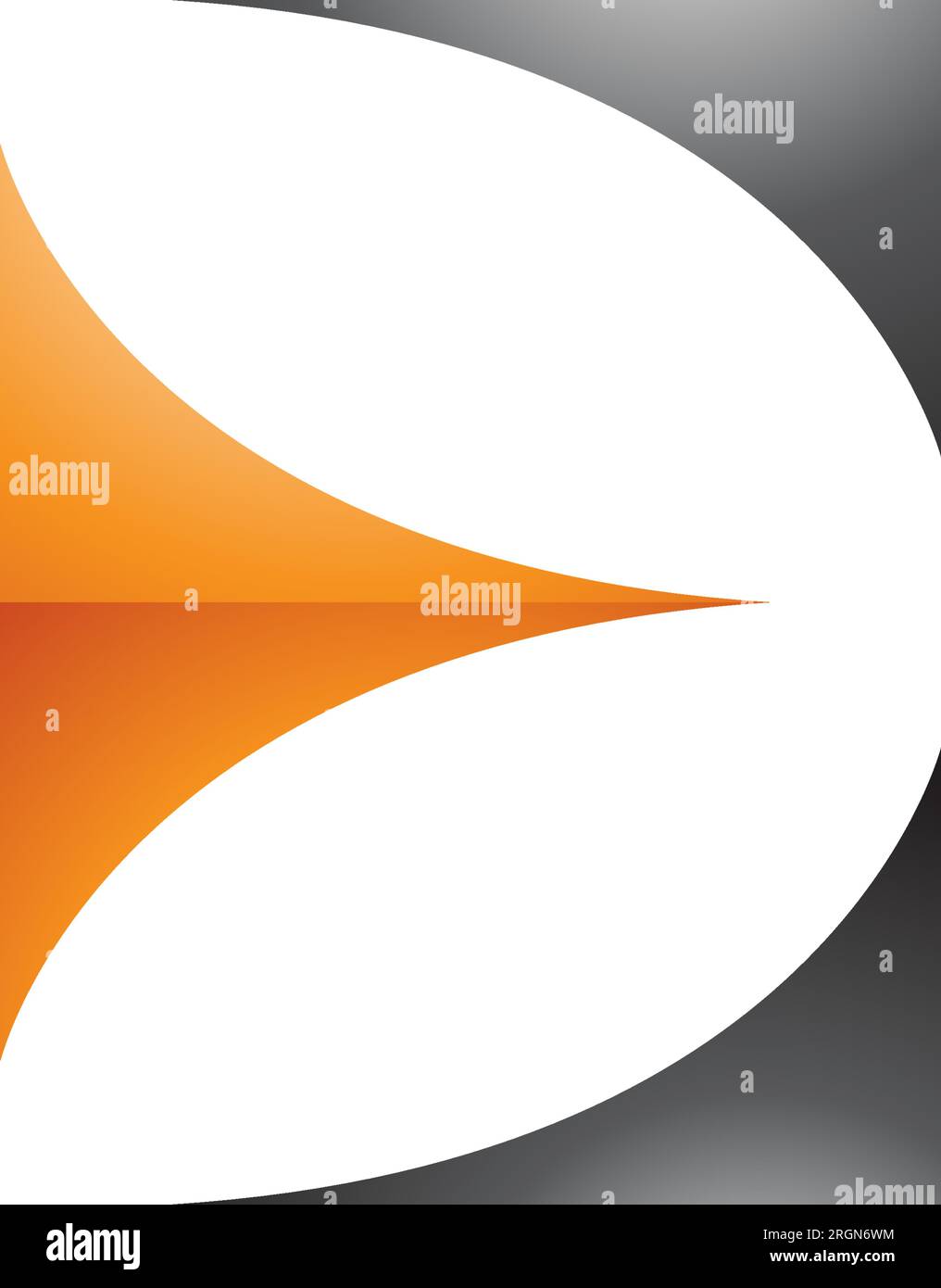 Orange et noir glacé majuscule lettre E icône avec triangles incurvés sur fond blanc Illustration de Vecteur