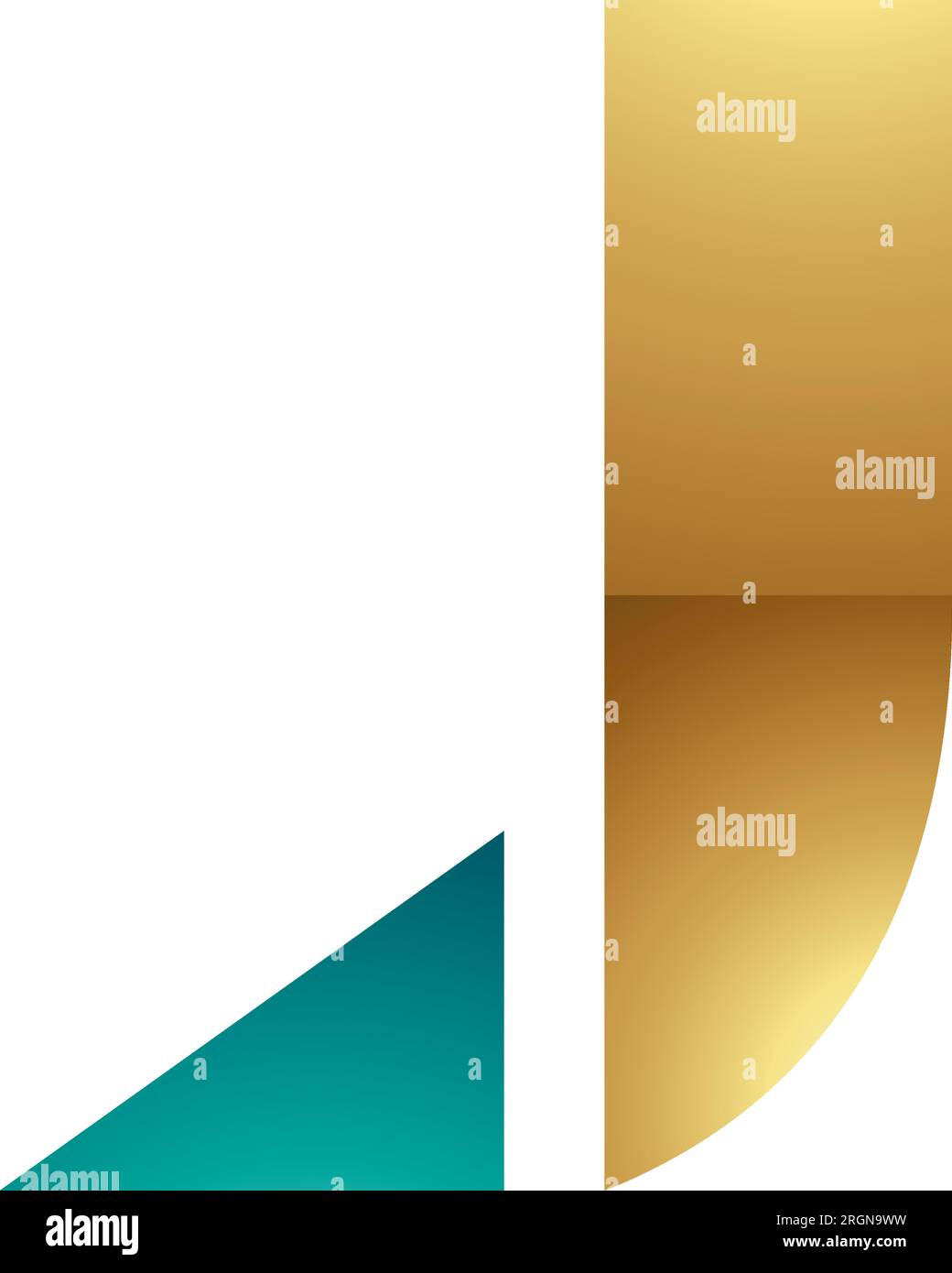 Icône de lettre J brillante verte persane et dorée avec une pointe triangulaire sur un fond blanc Illustration de Vecteur