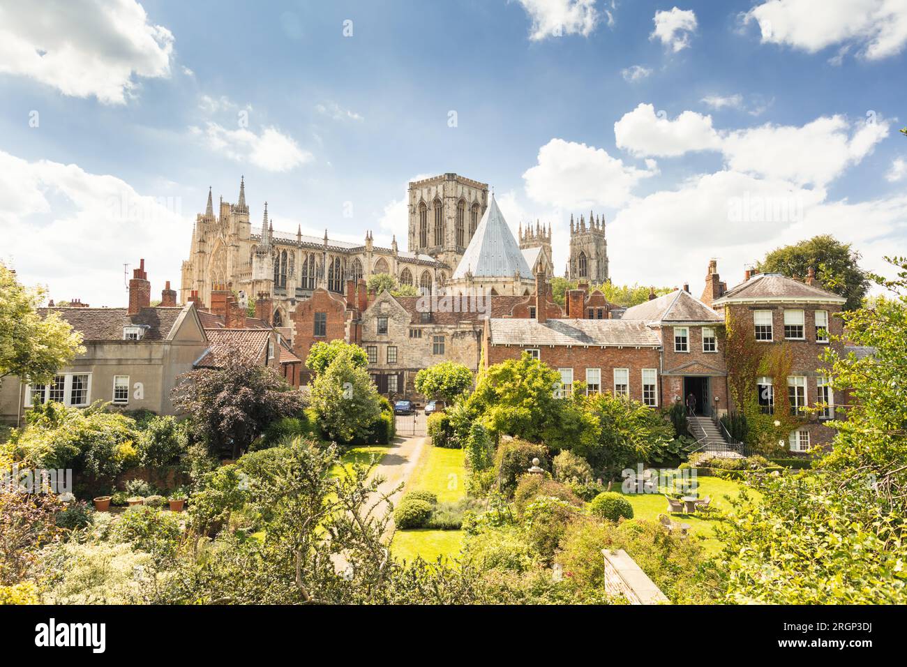 York Minster. York vu des murs romains. Banque D'Images