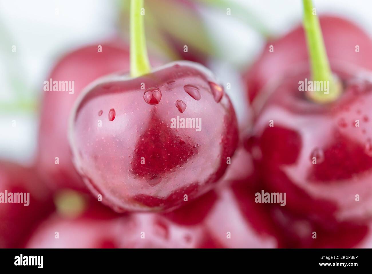 Pile de fond de cerises fraîches mûres Banque D'Images