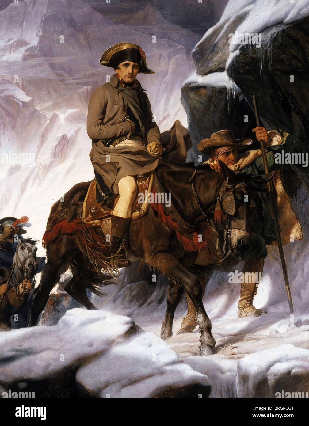 NAPOLÉON BONAPARTE (1769-1821) traversant les Alpes par Paul Delaroche (1848) Banque D'Images