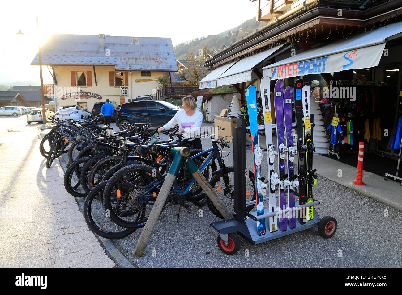 Station de ski du Grand Bornand, haute Savoie, Alpes françaises. Banque D'Images