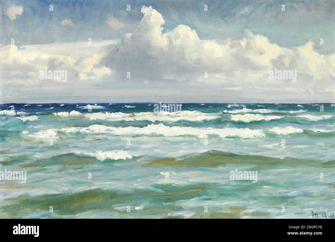 Surf at Skagen 1919 par Michael Peter Ancher Banque D'Images