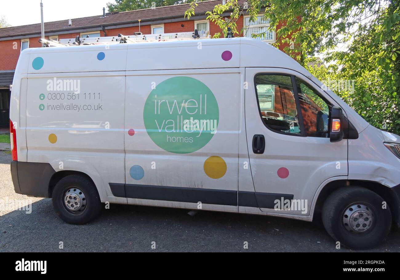 Irwell Valley Housing Association REPAREMENTS Van, Banque D'Images