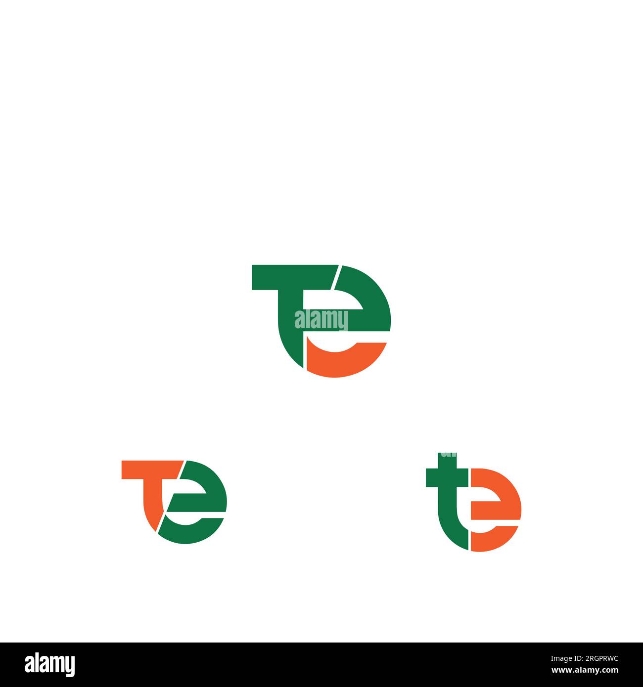 Lettres de l'alphabet initiales Monogram logo et, TE, E et T. Illustration de Vecteur