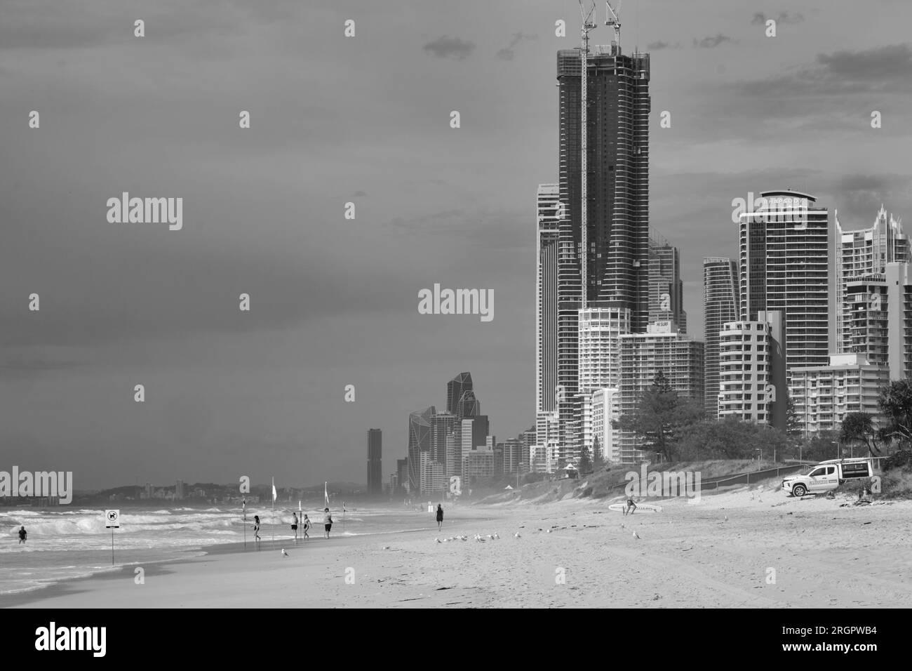 Sur la Gold Coast B&W Banque D'Images