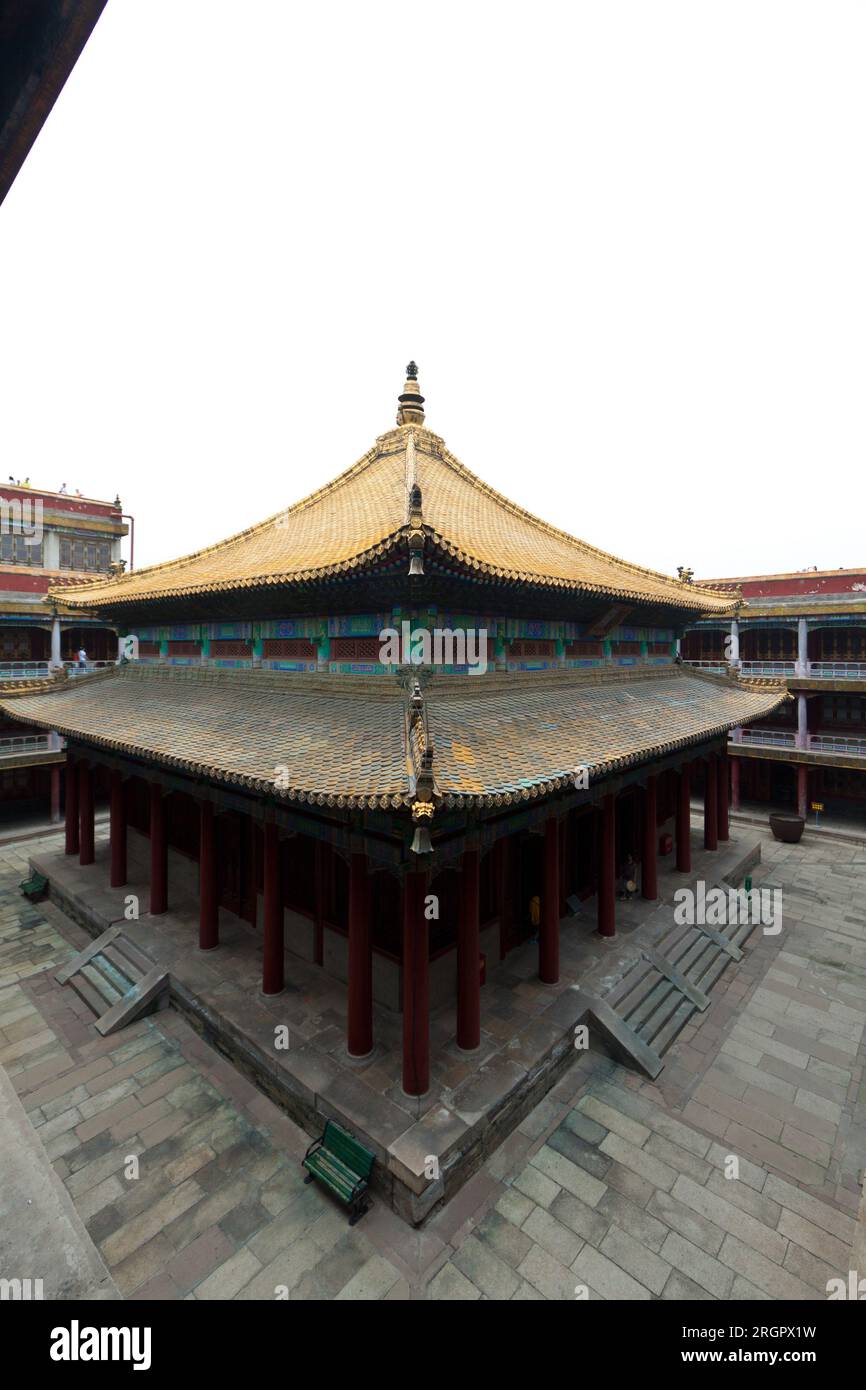 Salle tibétaine dans l'architecture paysagère d'un temple antique, Chengde, station de montagne, nord de la chine Banque D'Images