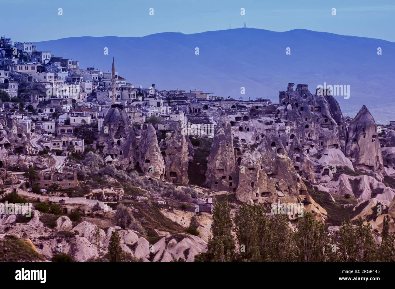 Rock formation, Uchisar, parc national de Göreme, Cappadoce, Turquie, Site du patrimoine mondial de l'UNESCO Banque D'Images