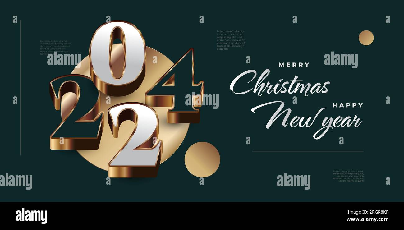 Joyeux Noël et bonne année 2024 Banner ou Poster Design avec des
