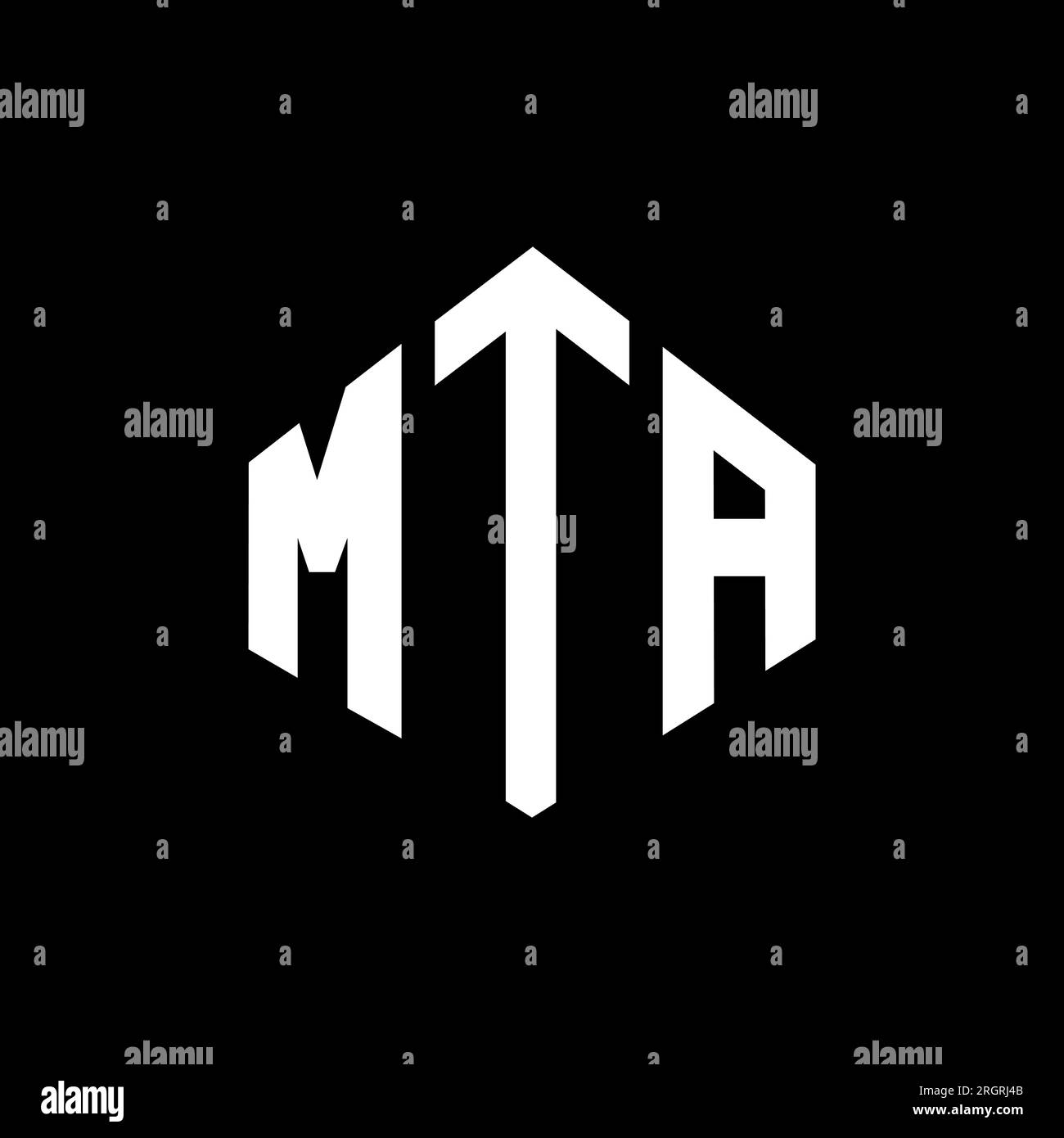 Logo de lettre MTA avec forme de polygone. Polygone MTA et logo en ...