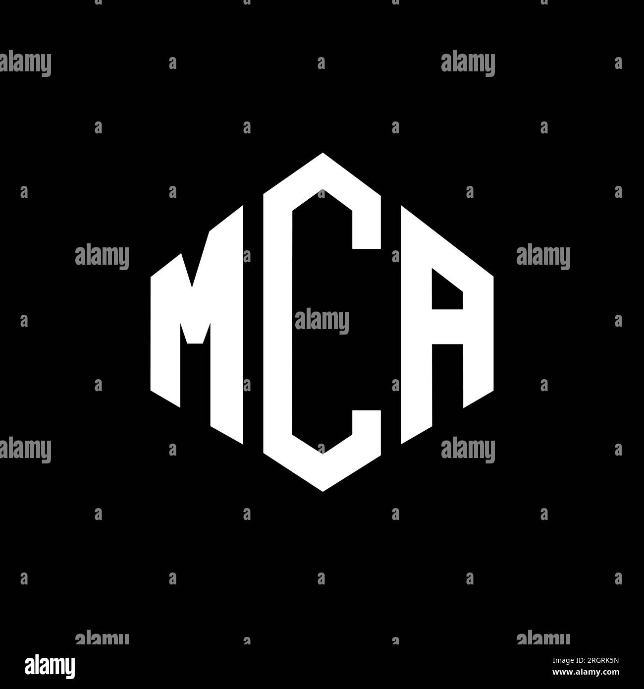 Logo de lettre MCA avec forme de polygone. Logo en forme de polygone et de cube MCA. Modèle de logo vectoriel hexagone MCA couleurs blanc et noir. MCA monogr Illustration de Vecteur
