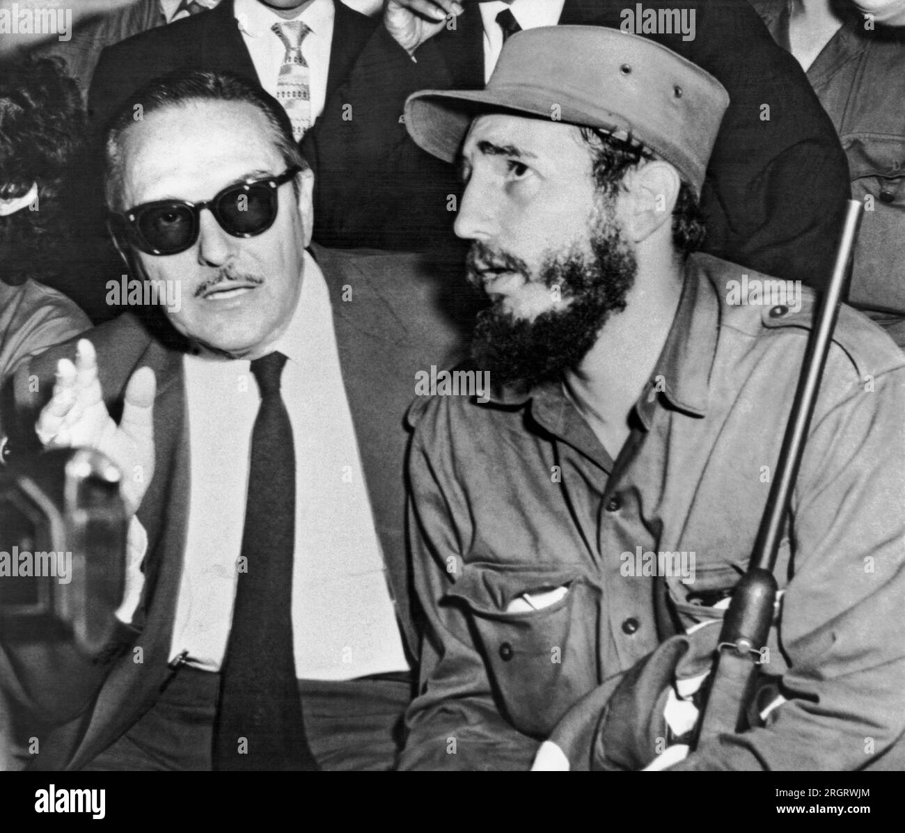 La Havane, Cuba : Jannuary 8, 1959. Fidel Castro et le président cubain Manuel Urrutia. Banque D'Images