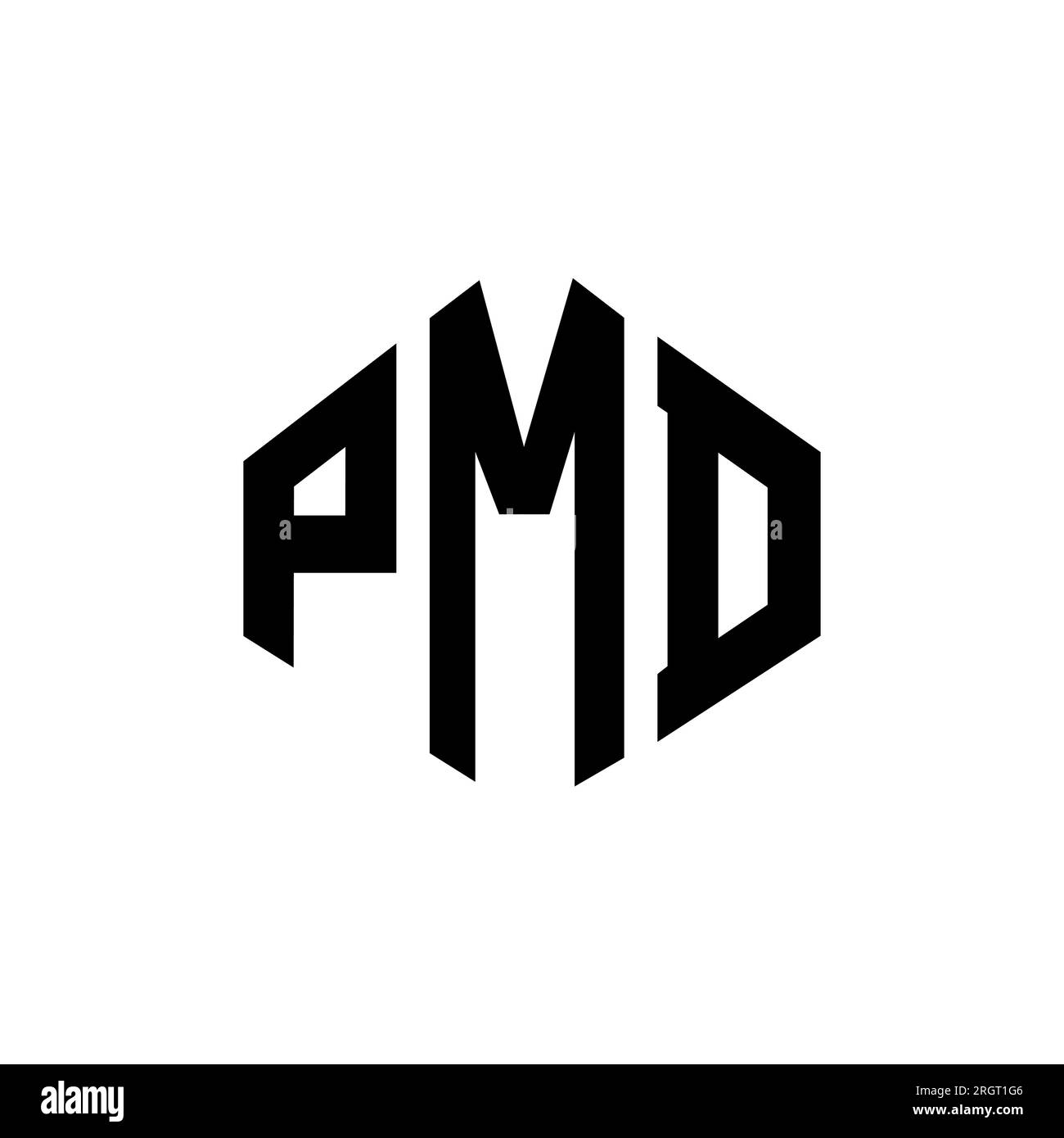 Logo de lettre PMD avec forme de polygone. Design de logo en forme de ...