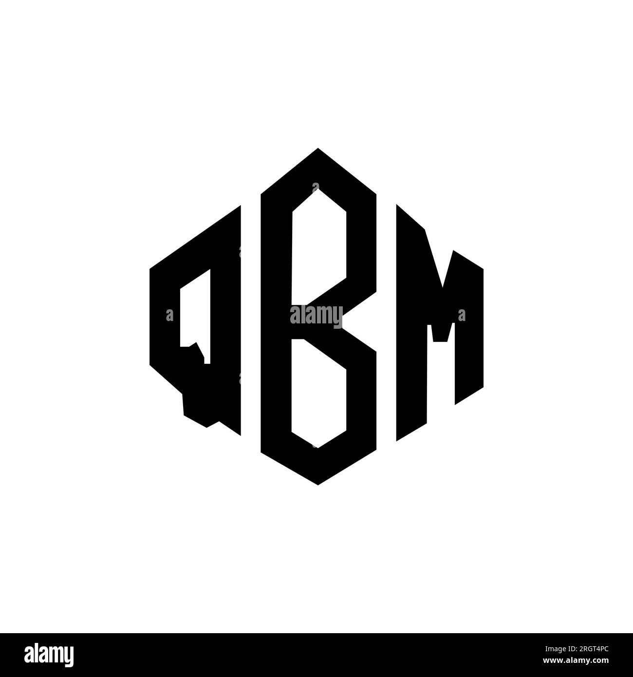 Design de logo de lettre QBM avec forme de polygone. Design de logo en forme de polygone et de cube QBM. Modèle de logo vectoriel QBM hexagone couleurs blanches et noires. QBM monogr Illustration de Vecteur