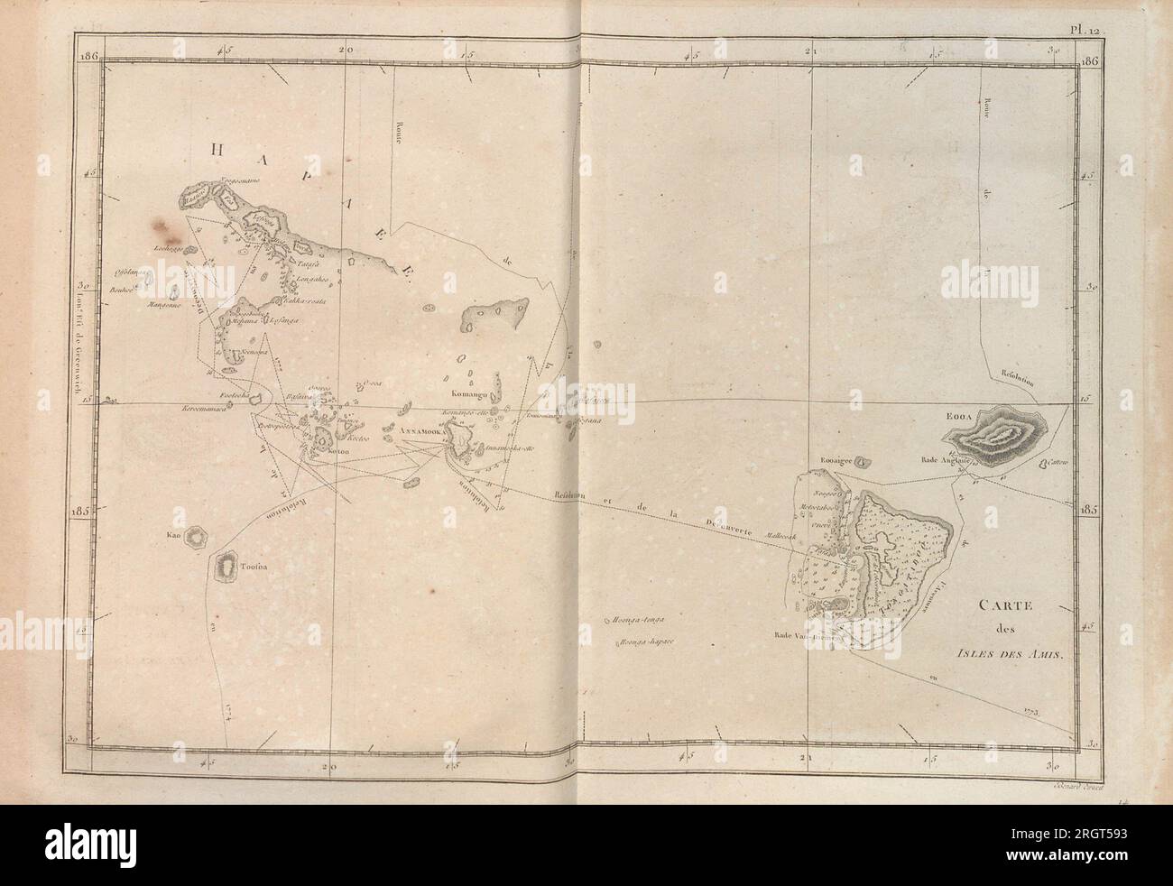 Cartes et figures du troisième voyage de Cook, T.1, 1785 Banque D'Images
