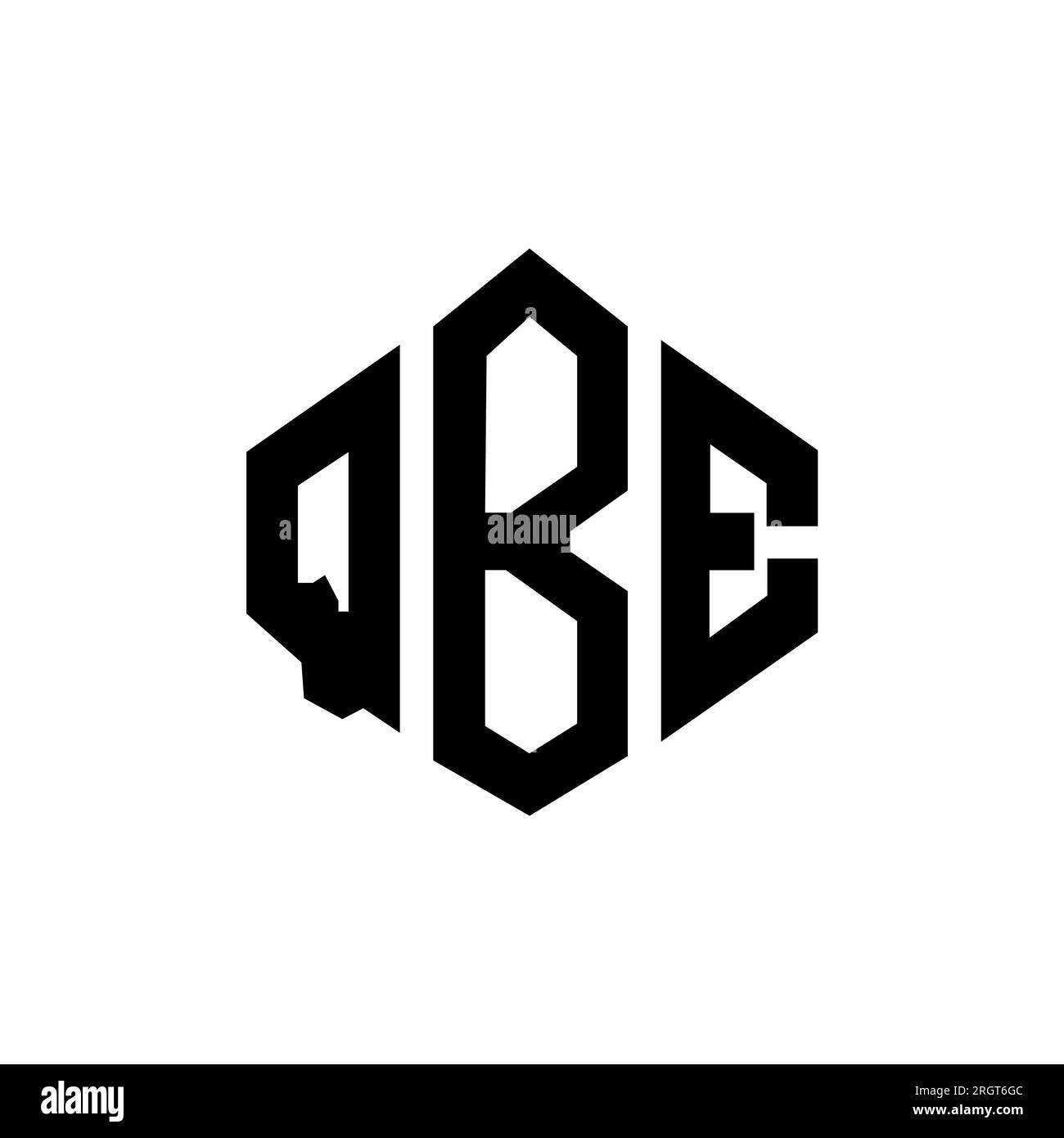 Conception de logo de lettre QBE avec forme de polygone. Conception de logo en forme de polygone et de cube QBE. Modèle de logo vectoriel hexagone QBE couleurs blanches et noires. QBE monogr Illustration de Vecteur