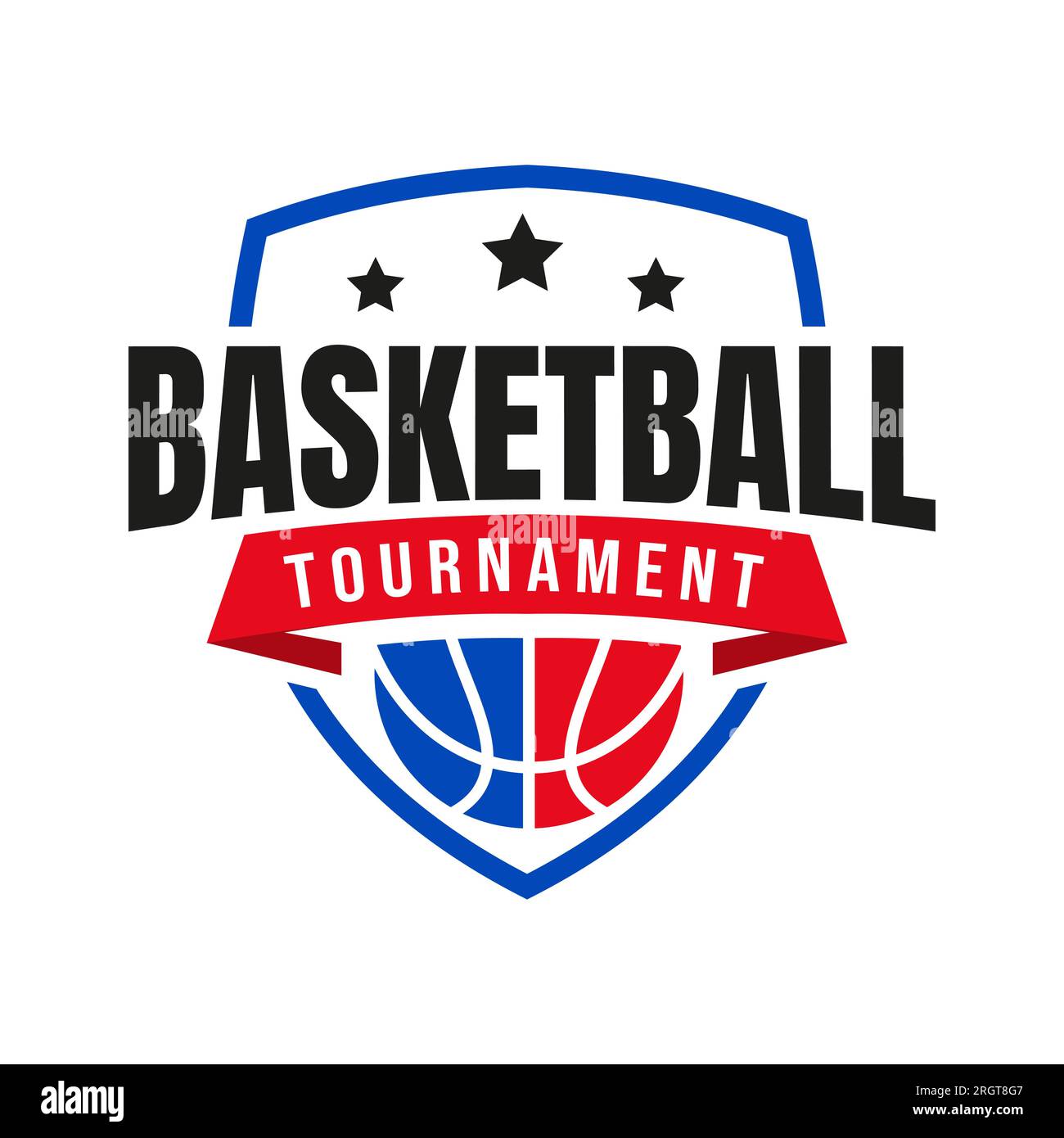 Logo du club American Sports Basketball, club de basket-ball. Emblème de club de basket-ball de tournoi, conception de modèle d'icône de symbole Illustration de Vecteur