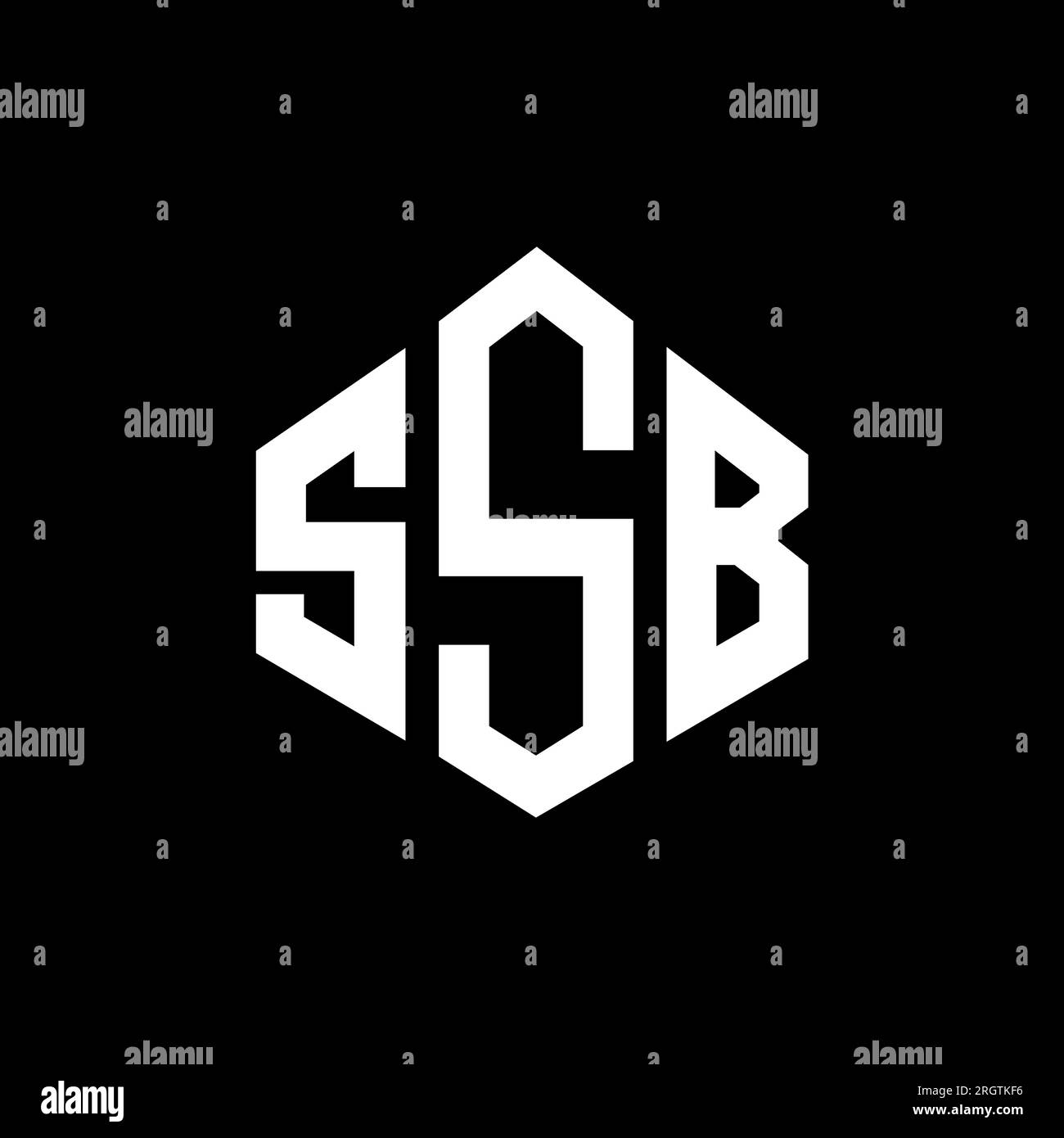 Logo de lettre SSB avec forme de polygone. Logo en forme de polygone et de cube SSB. Modèle de logo vectoriel SSB hexagone couleurs blanches et noires. Monogr. SSB Illustration de Vecteur