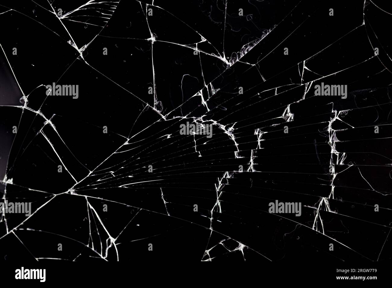 vieux verre cassé avec des fissures et diverses taches et saleté Banque D'Images