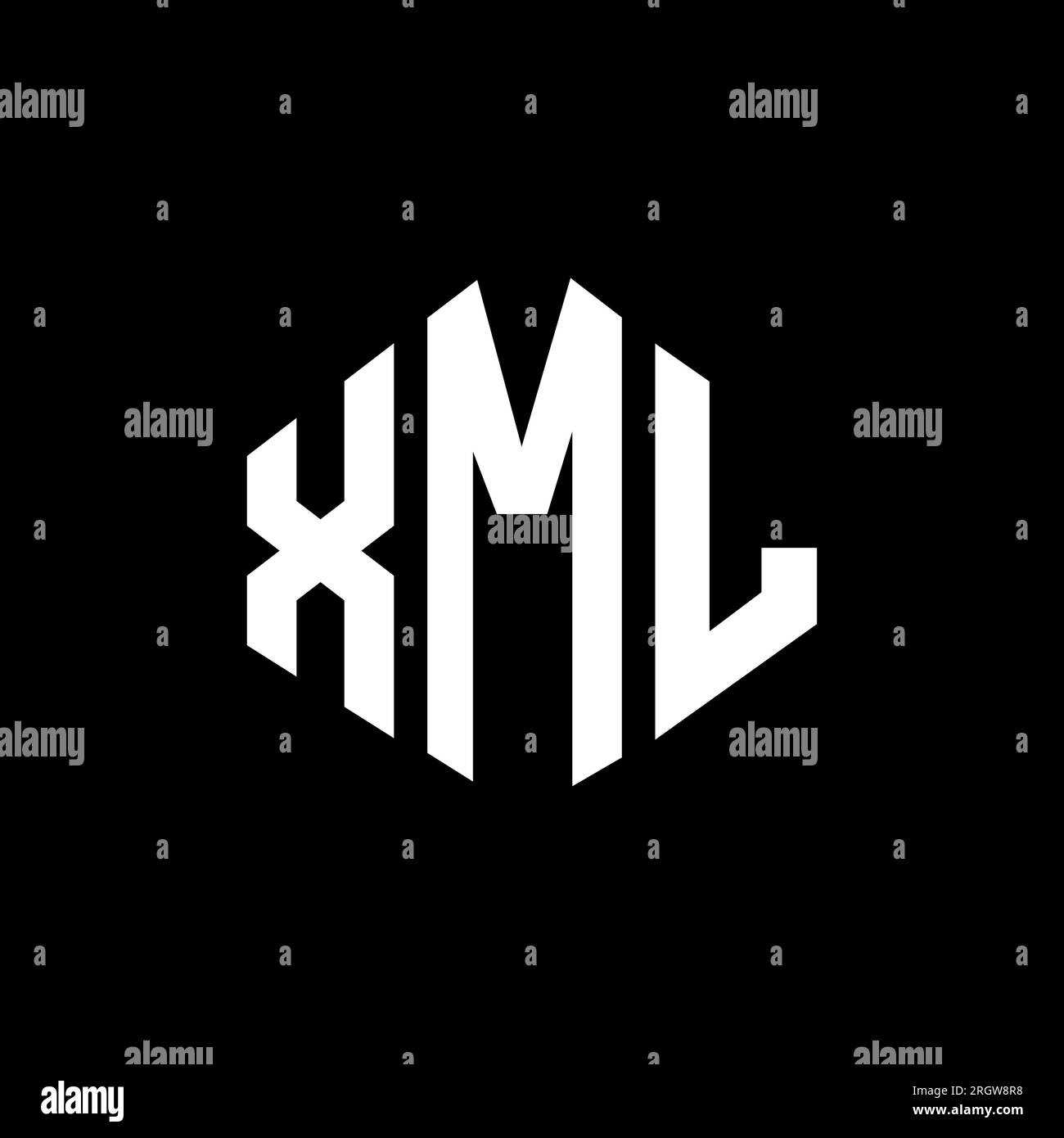 Conception de logo de lettre XML avec forme de polygone. Logo en forme ...