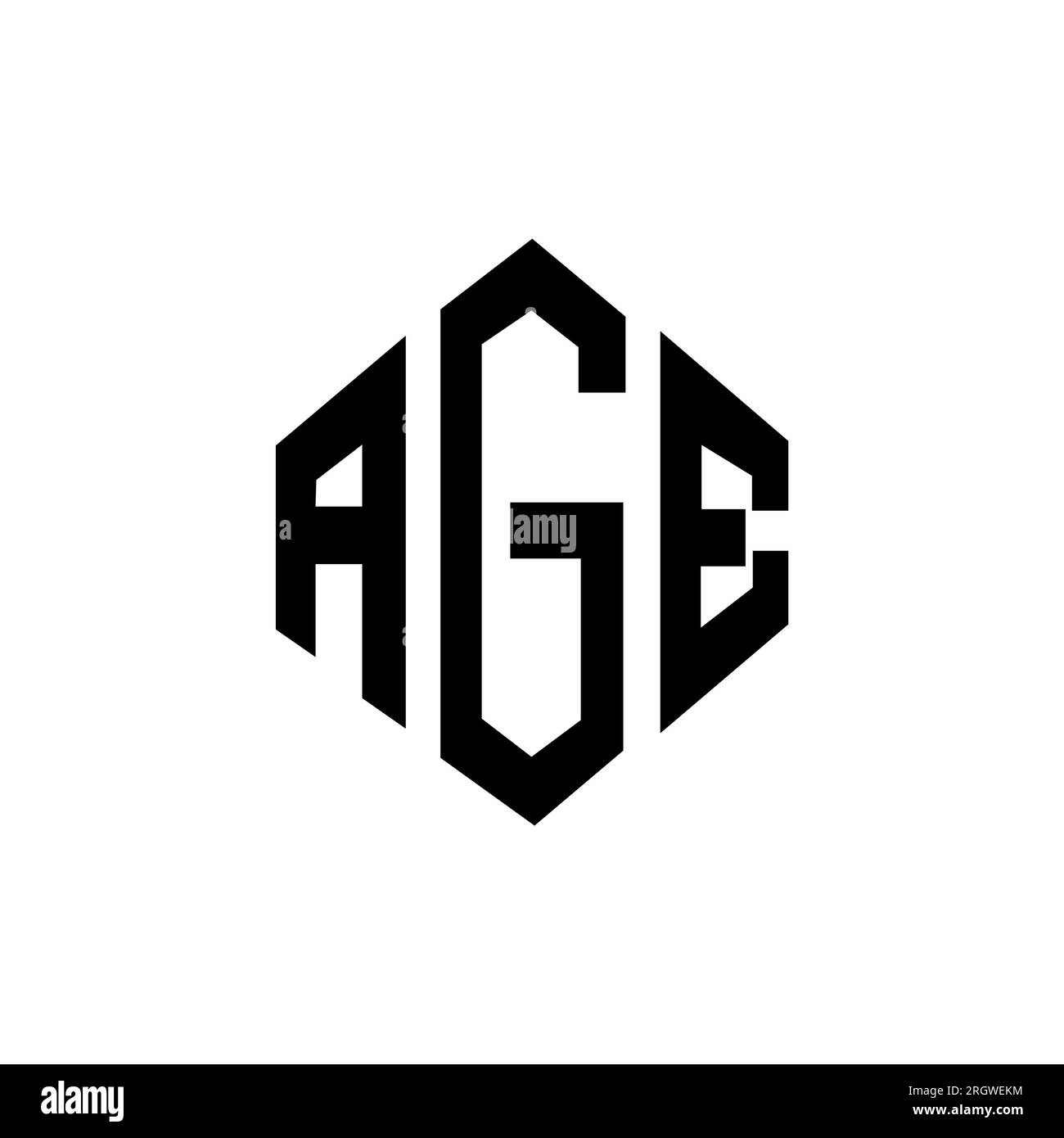 Logo de lettre D'ÂGE avec forme de polygone. Polygone D'ÂGE et logo en forme de cube. Modèle de logo vecteur hexagone AGE couleurs blanches et noires. ÂGE monogr Illustration de Vecteur