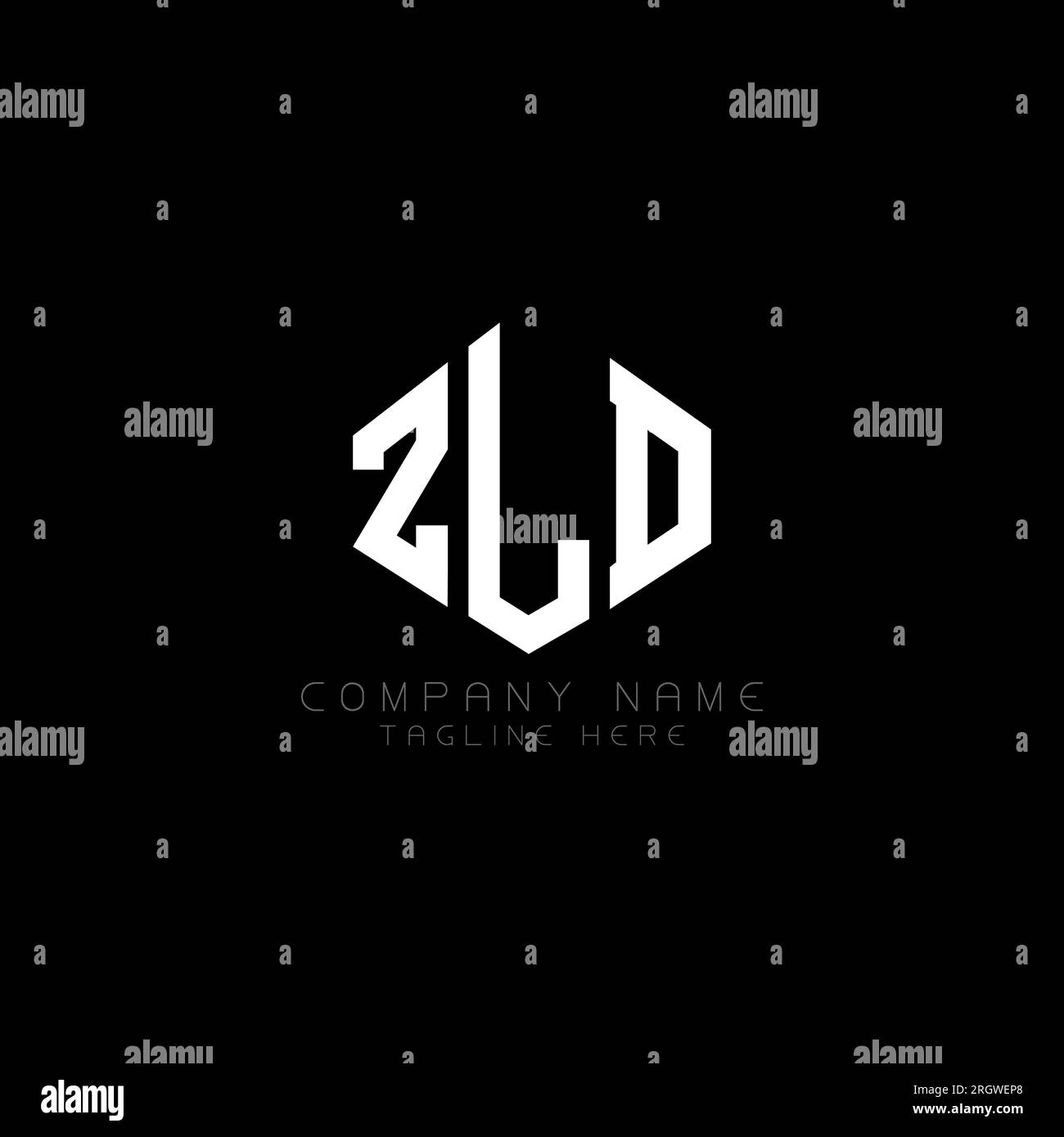 Conception de logo de lettre ZLD avec forme de polygone. Conception de logo en forme de polygone et de cube ZLD. Modèle de logo vectoriel hexagone ZLD couleurs blanc et noir. ZLD monogr Illustration de Vecteur