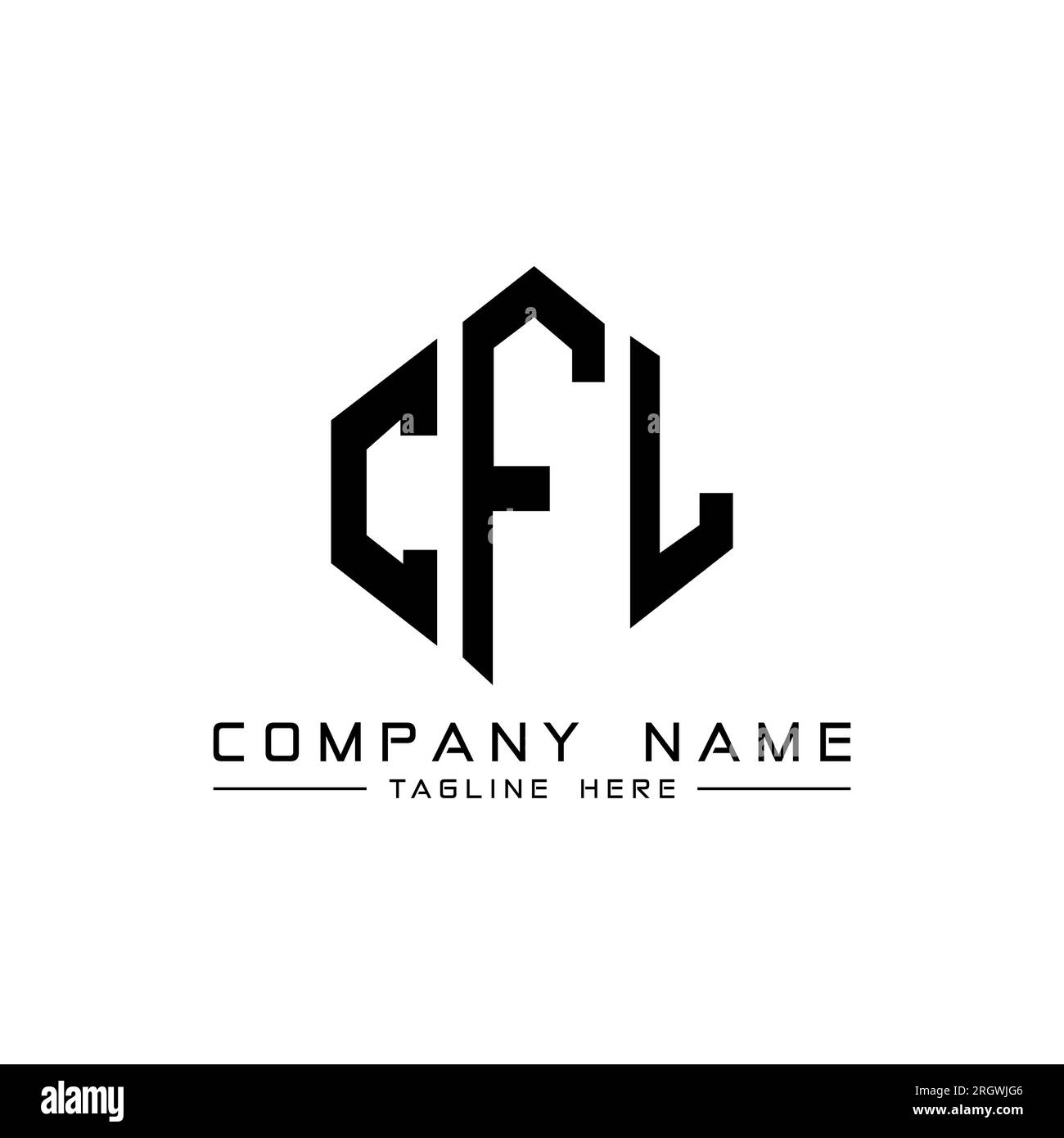 Logo de lettre CFL avec forme de polygone. Logo en forme de polygone et de cube CFL. Modèle de logo vectoriel hexagonal CFL couleurs blanc et noir. CFL monogr Illustration de Vecteur