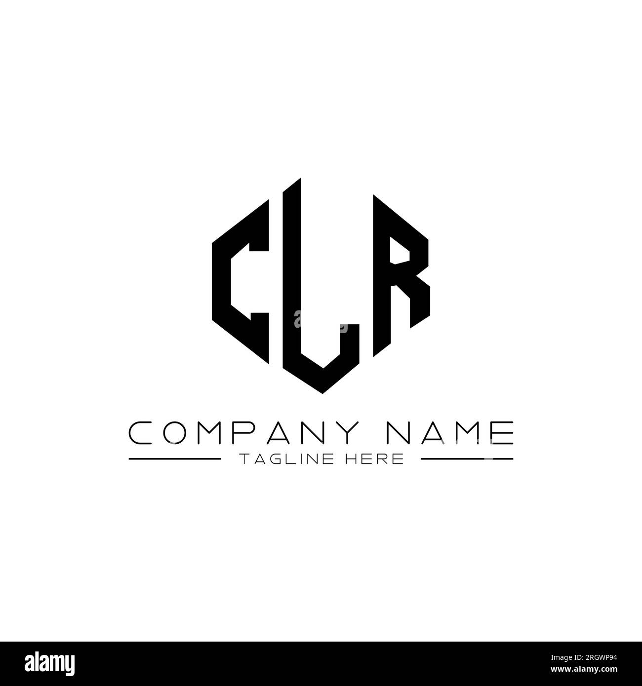 Logo de lettre CLR avec forme de polygone. Logo en forme de polygone et de cube CLR. Modèle de logo vectoriel hexagonal CLR couleurs blanc et noir. CLR monogr Illustration de Vecteur