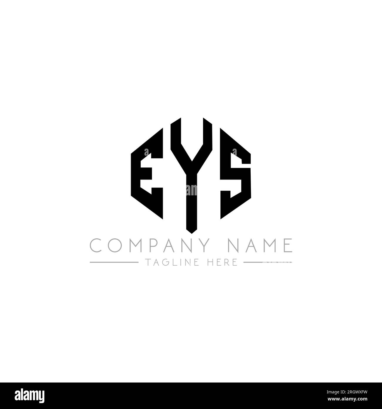 Logo de lettre EYS avec forme de polygone. Logo en forme de polygone et de cube EYS. Modèle de logo vectoriel EYS hexagone couleurs blanches et noires. EYS monogr Illustration de Vecteur