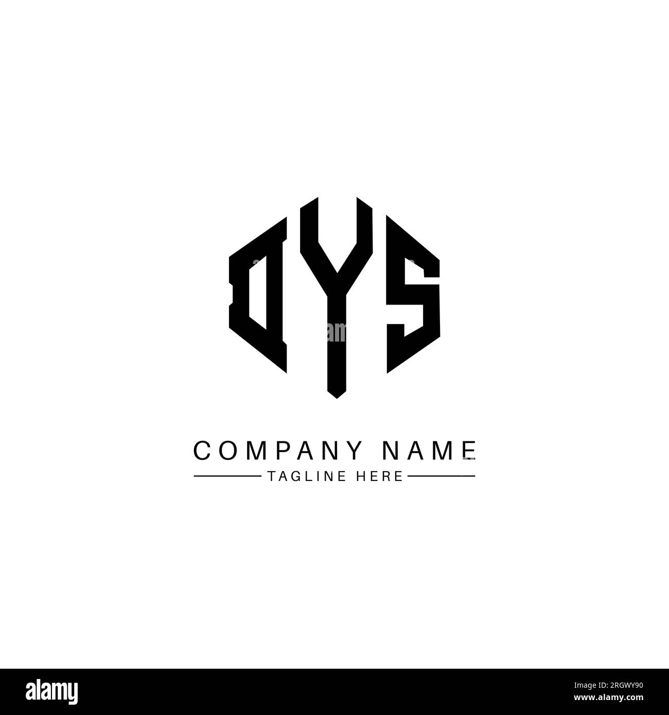 Design de logo de lettre DYS avec forme de polygone. Design de logo en forme de polygone et de cube DYS. Modèle de logo vectoriel hexagone DYS couleurs blanc et noir. DYS monogr Illustration de Vecteur