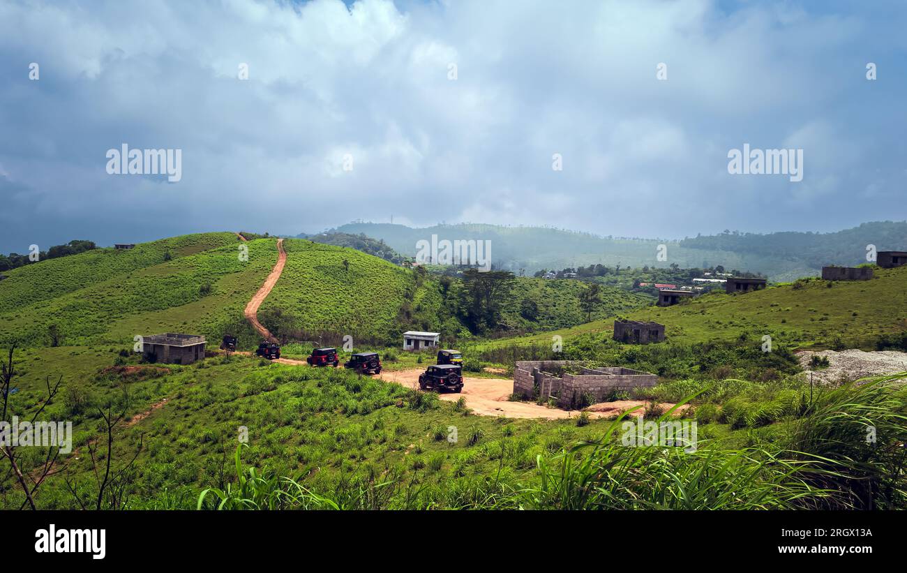 Voyage à Parunthumpara Hill View point. Parunthumpara est un village de l'État indien du district d'Idukki au Kerala. Banque D'Images