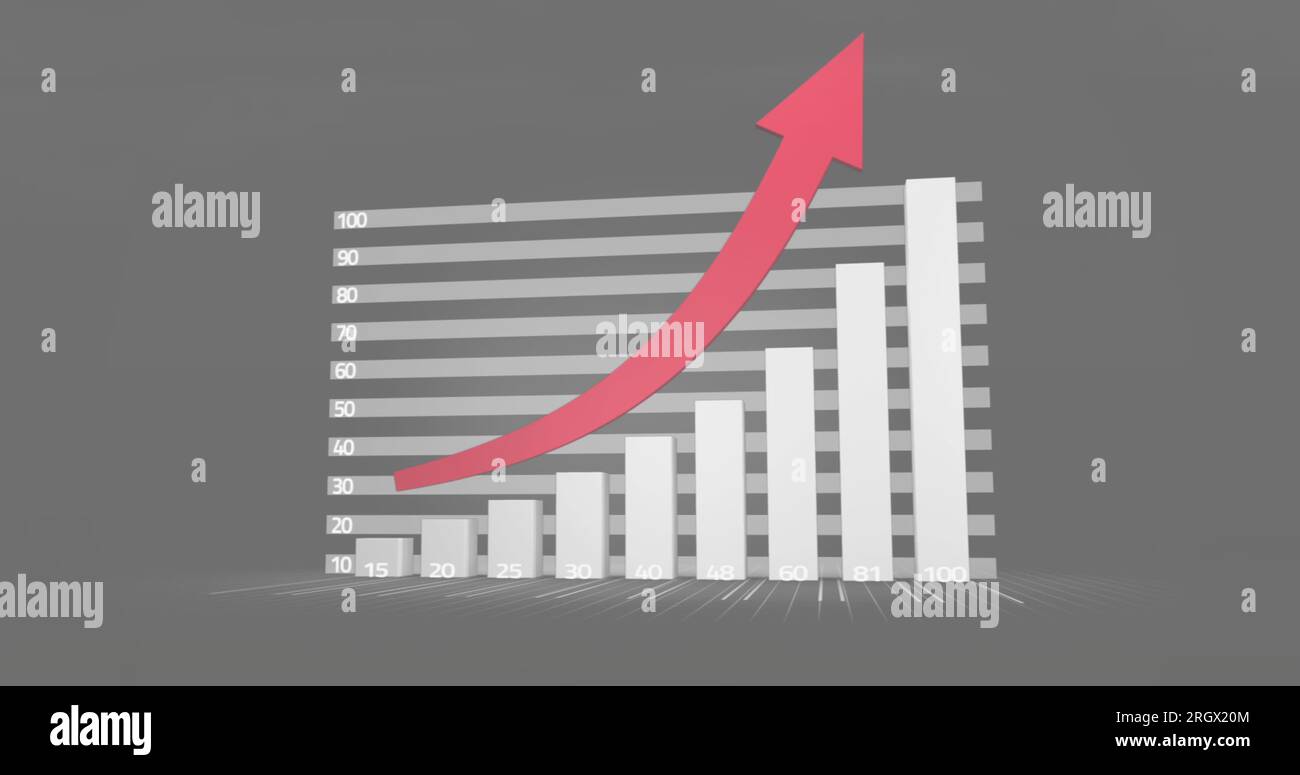 Image du traitement des données statistiques sur fond gris Banque D'Images