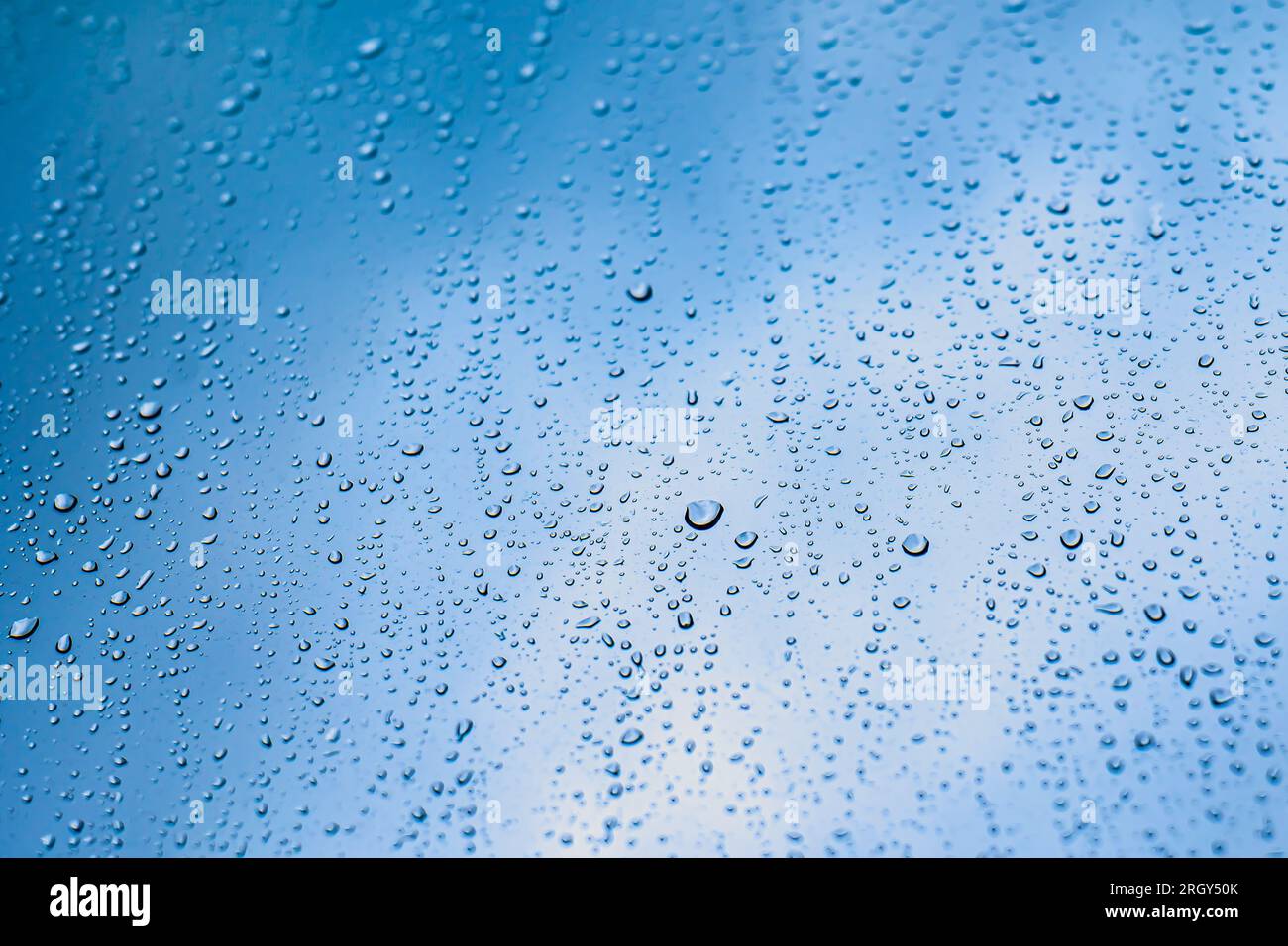 gros plan des gouttelettes d'eau sur la fenêtre transparente. concept de jour de pluie. Banque D'Images