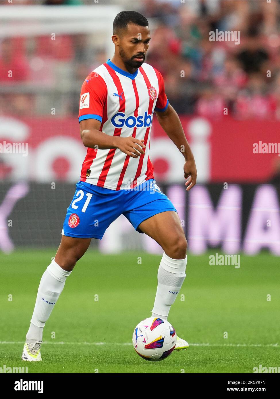 Yangel Herrera du Girona FC lors du match amical de pré-saison de la Costa Brava Cup entre le Girona FC et le SS Lazio a joué au stade Montilivi le 6 août 2023 à Gérone, en Espagne. (Photo Alex Carreras / PRESSINPHOTO) Banque D'Images