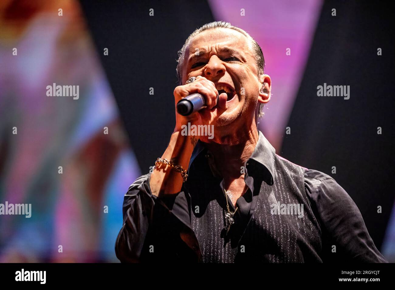 Oslo, Norvège. 11 août 2023. Le groupe anglais Depeche mode donne un concert live à la Telenor Arena à Oslo. Ici, le chanteur et compositeur Dave Gahan est vu en direct sur scène. (Crédit photo : Gonzales photo/Alamy Live News Banque D'Images