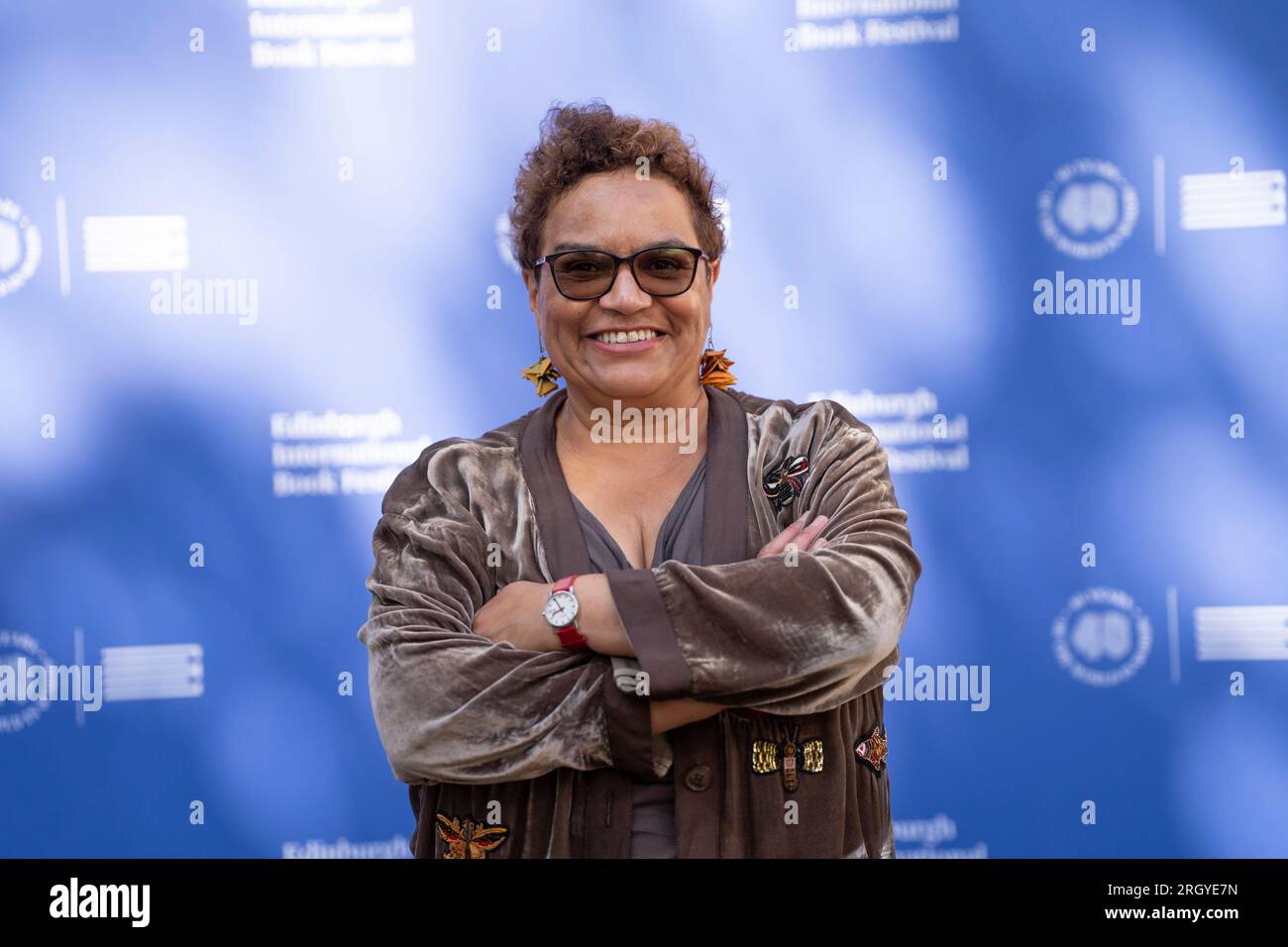 Édimbourg, Écosse, Royaume-Uni. 12 août 2023. Poète et ancienne Makar, Jackie Kay fait une apparition au Festival international du livre d'Édimbourg où elle a parlé de son nouveau recueil de poésie Jackie Kay : a Life in Protest. Les poèmes retracent un voyage poétique puissant et émouvant à travers les moments clés de l'activisme politique de sa vie. Iain Masterton/Alamy Live News Banque D'Images
