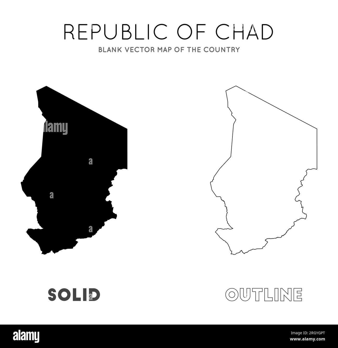 Carte Tchad. Carte vectorielle vierge du pays. Frontières du Tchad pour votre infographie. Illustration vectorielle. Illustration de Vecteur