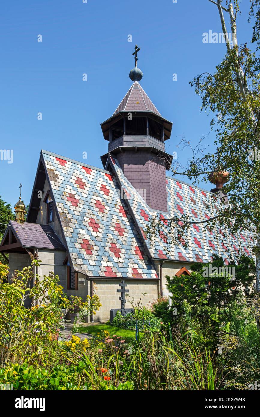 Monastère orthodoxe russe et église à Scheewege, Lampernisse, Flandre Occidentale, Belgique Banque D'Images