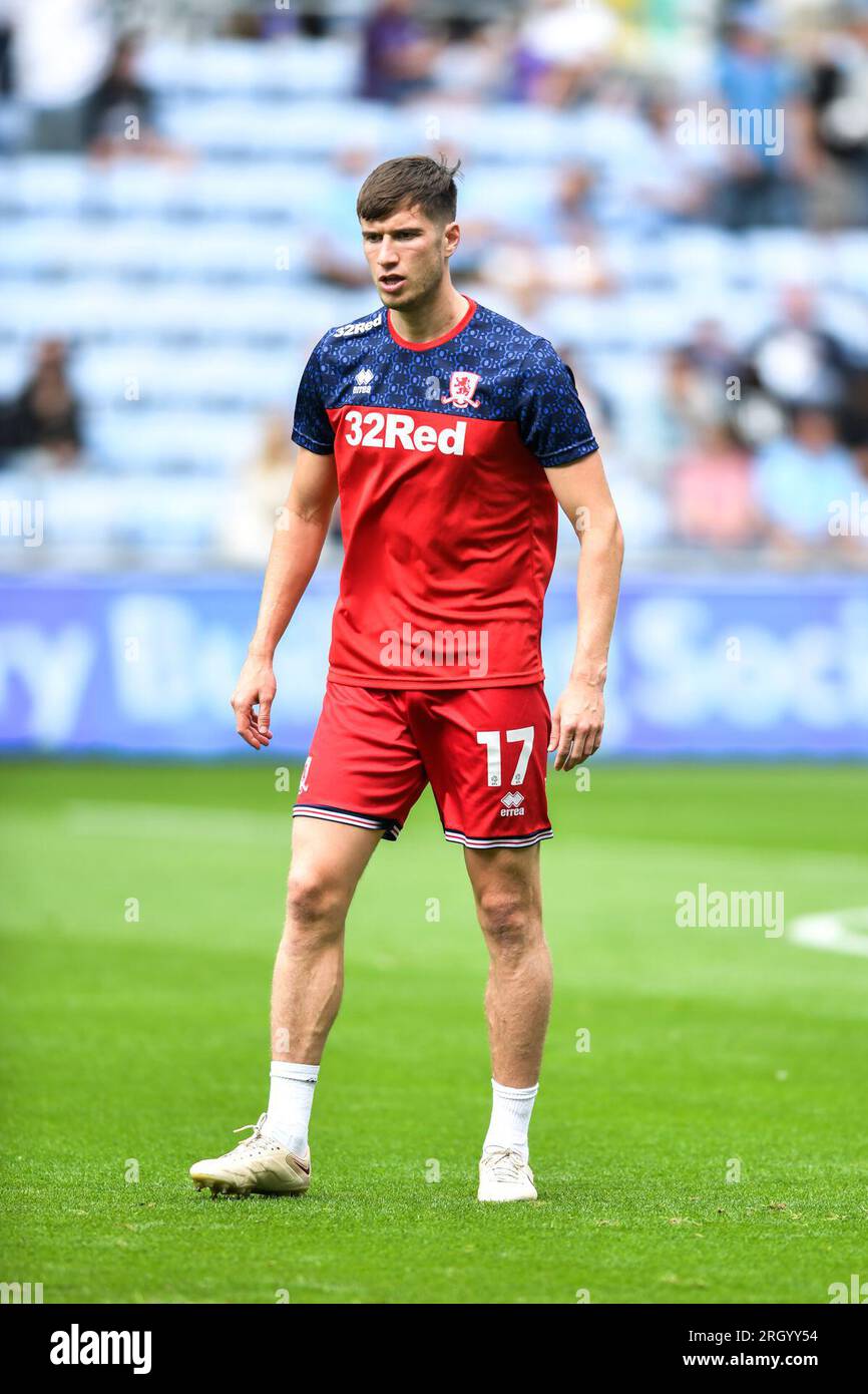 Coventry le samedi 12 août 2023. Paddy McNair (17 Middlesbrough) lors du Sky Bet Championship Match entre Coventry City et Middlesbrough au Coventry Building Society Arena, Coventry le samedi 12 août 2023. (Photo : Kevin Hodgson | MI News) crédit : MI News & Sport / Alamy Live News Banque D'Images