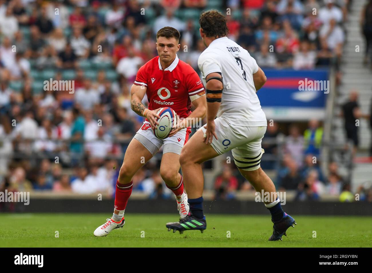 Joe Roberts du pays de Galles fait une pause lors du match de la série estivale 2023 Angleterre vs pays de Galles au Twickenham Stadium, Twickenham, Royaume-Uni, le 12 août 2023 (photo de Mike Jones/News Images) Banque D'Images