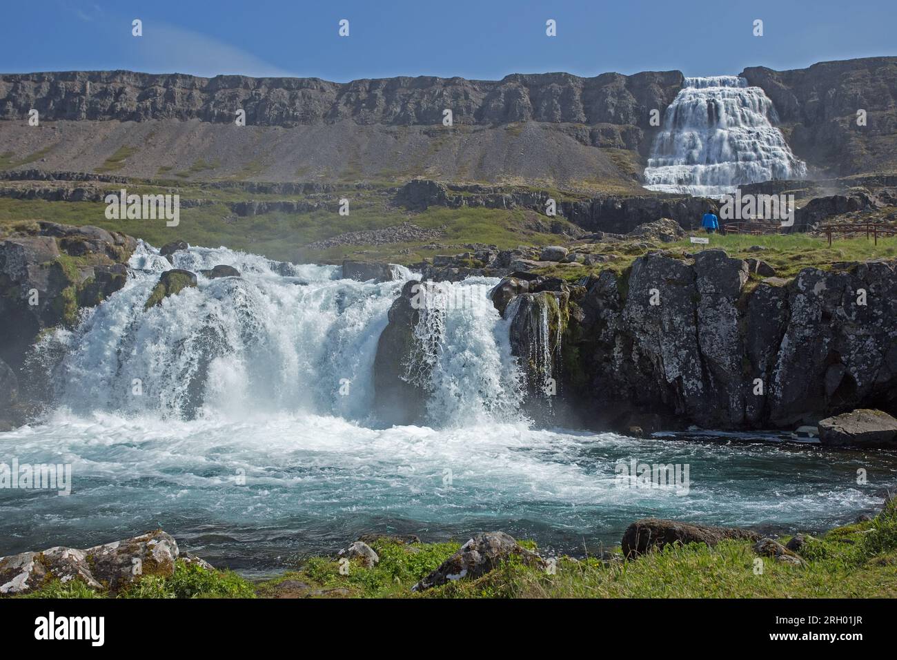 Cascade Dynjandi et ses sœurs Banque D'Images
