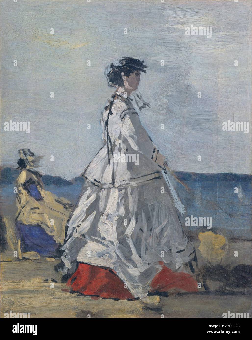 Pauline Metternich (1836-1921) sur la plage entre 1865 et 1867 par Eugène Louis Boudin Banque D'Images