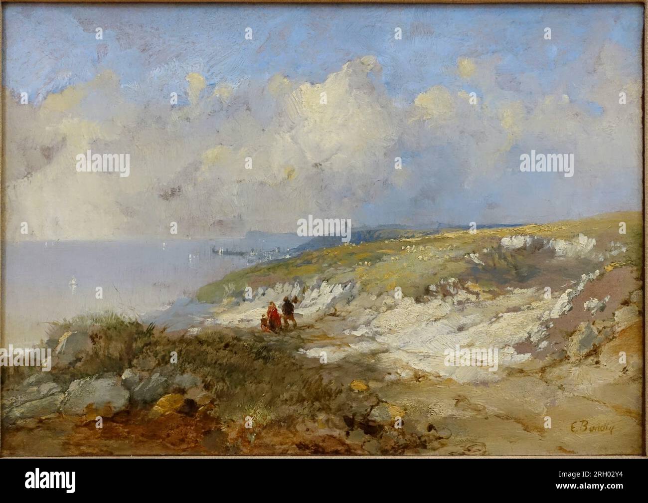 La crique 15 juin 2015, 12:21:05 par Eugène Louis Boudin Banque D'Images