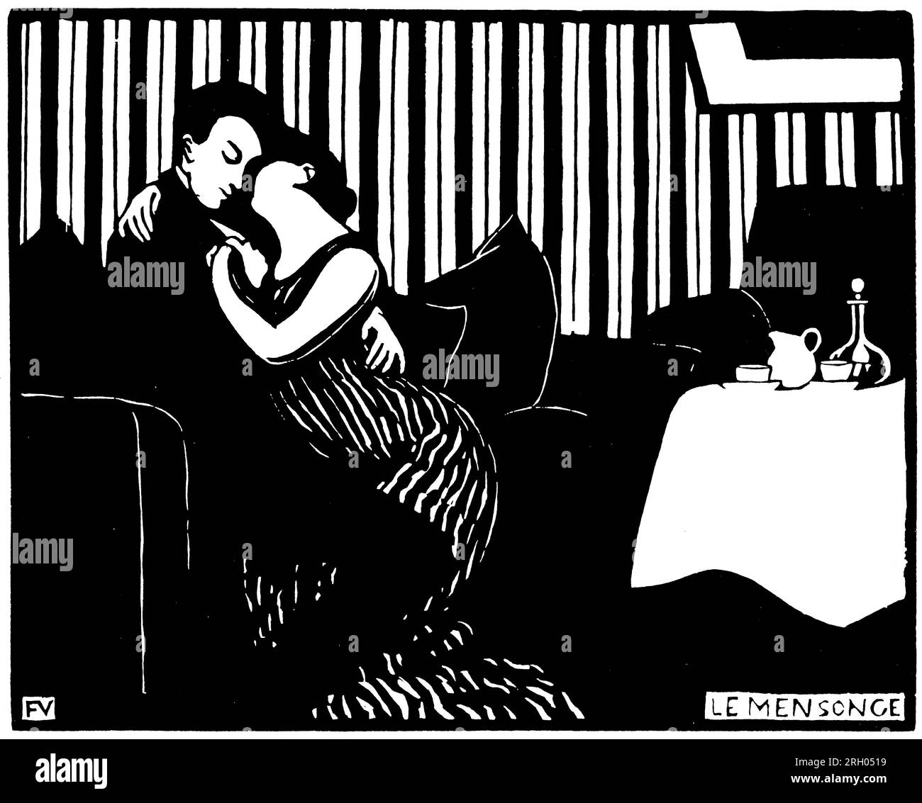 Le mensonge 1 janvier 1897 par Félix Vallotton Banque D'Images