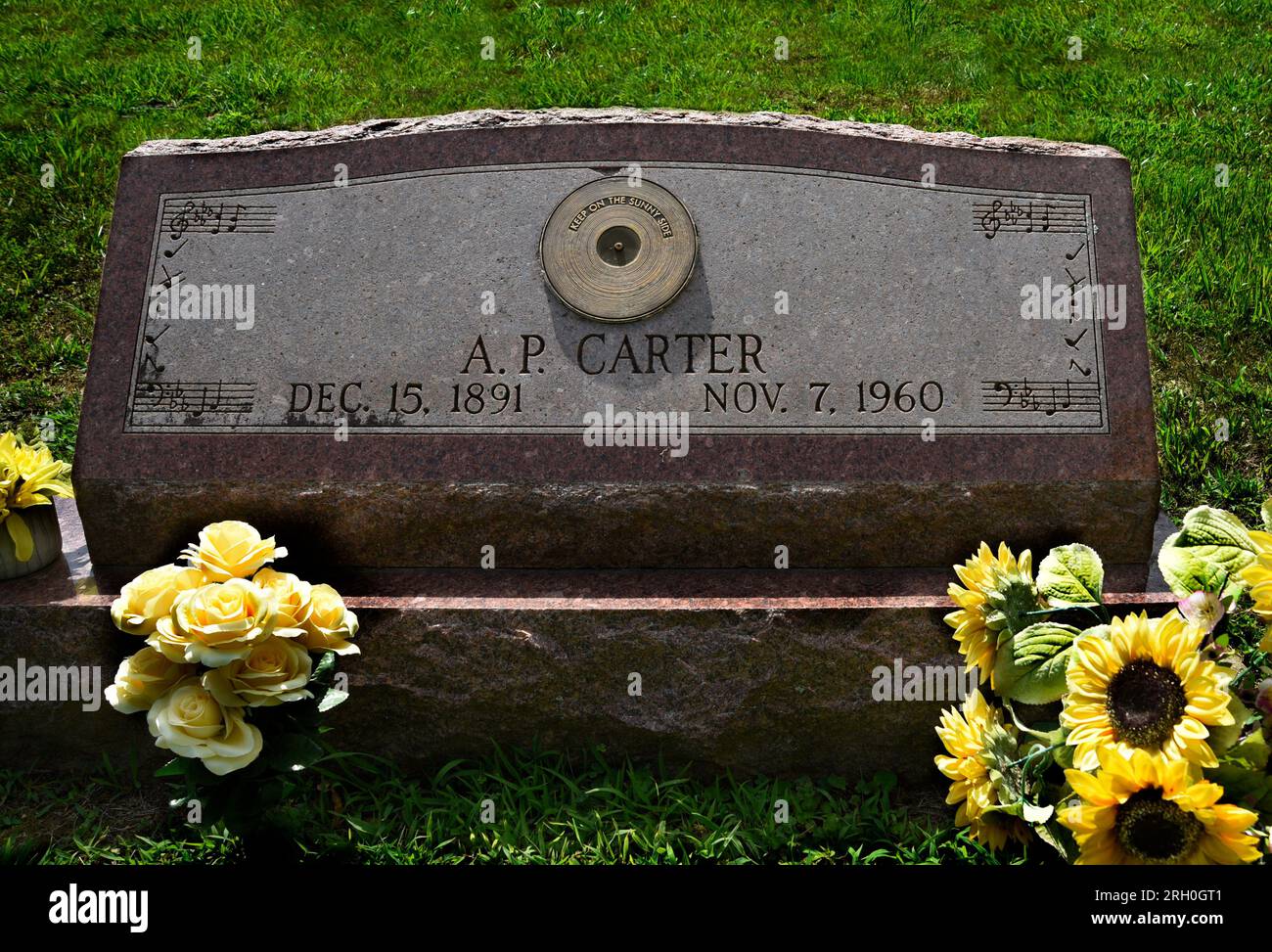 La tombe du pionnier de la musique country et fondateur de l'historique famille carter, à Maces Spring dans le sud-ouest rural de la Virginie (voir les infos supplémentaires). Banque D'Images