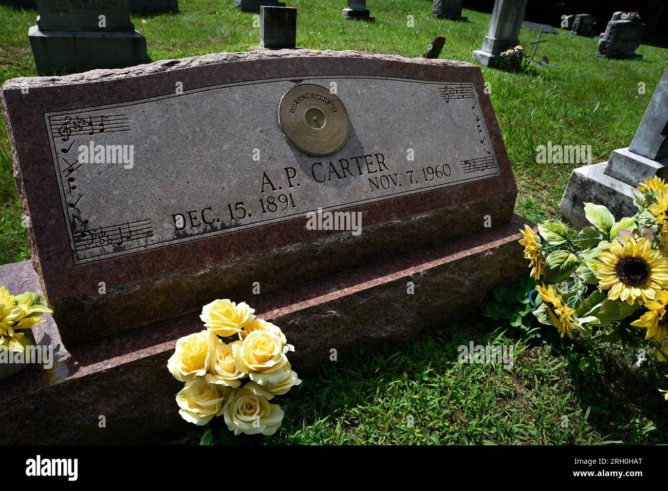 La tombe du pionnier de la musique country et fondateur de l'historique famille carter, à Maces Spring dans le sud-ouest rural de la Virginie (voir les infos supplémentaires). Banque D'Images